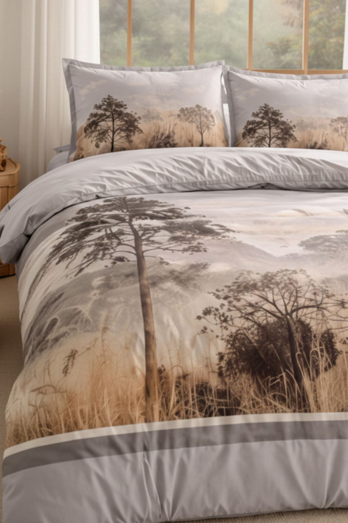 Özdilek Antico Scenery Nevresim Takımı Çift Kişilik - GRİ