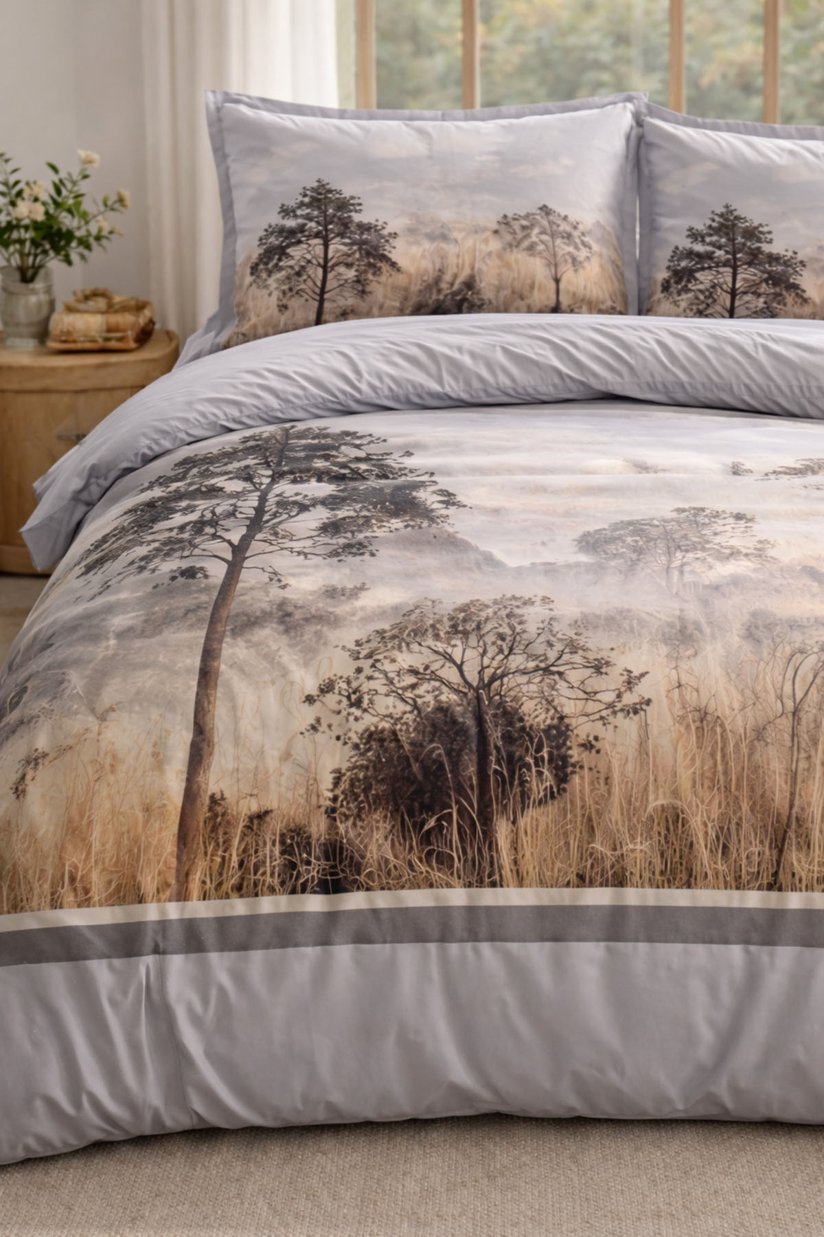 Özdilek Antico Scenery Nevresim Takımı Çift Kişilik - GRİ