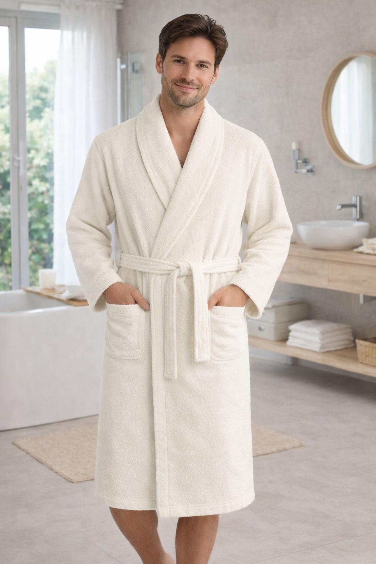 Özdilek Aster Papatya Aile Bornoz Seti Mint-Krem