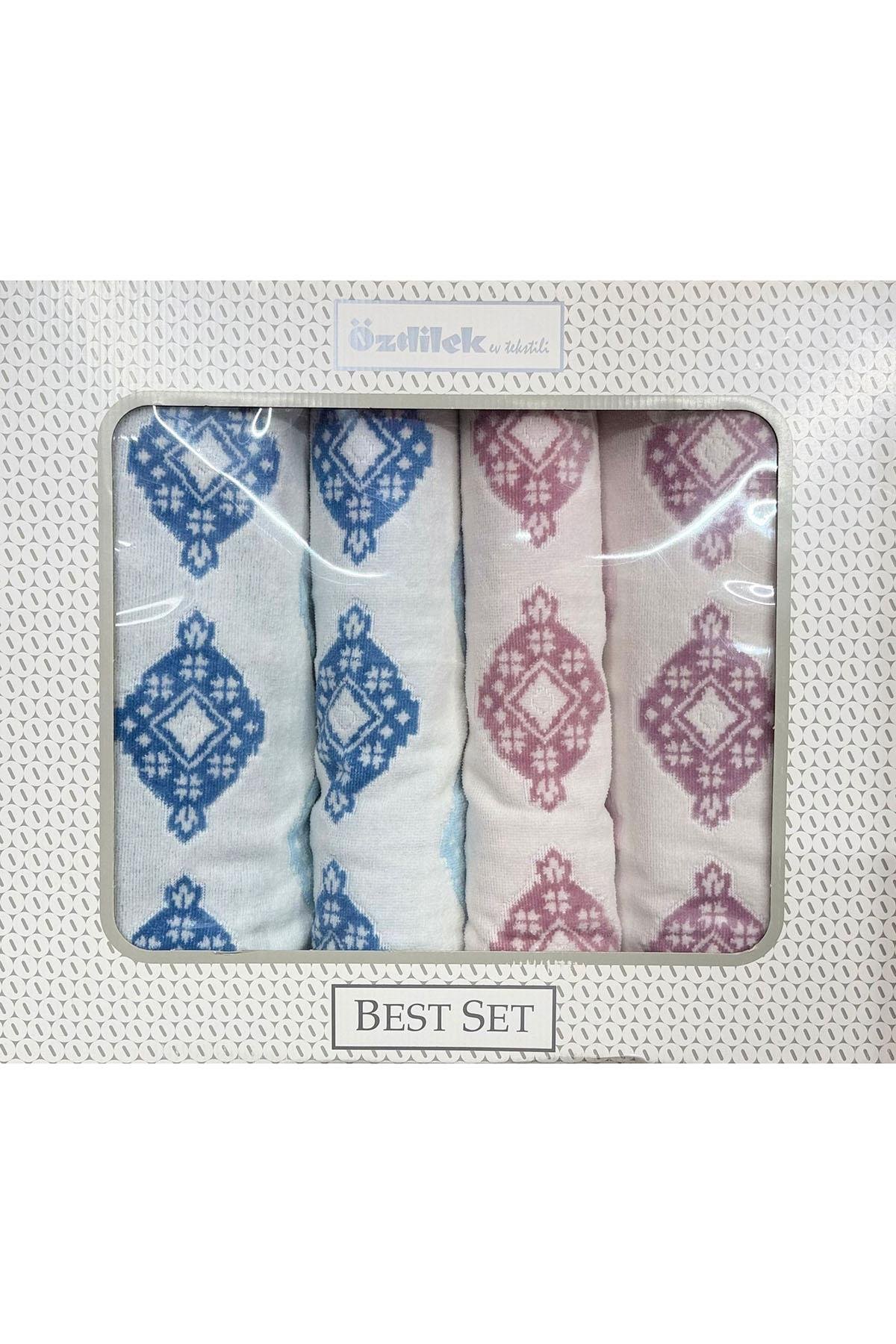 Özdilek Bouche Best Set (Hamam Takımı) Mavi-Lila