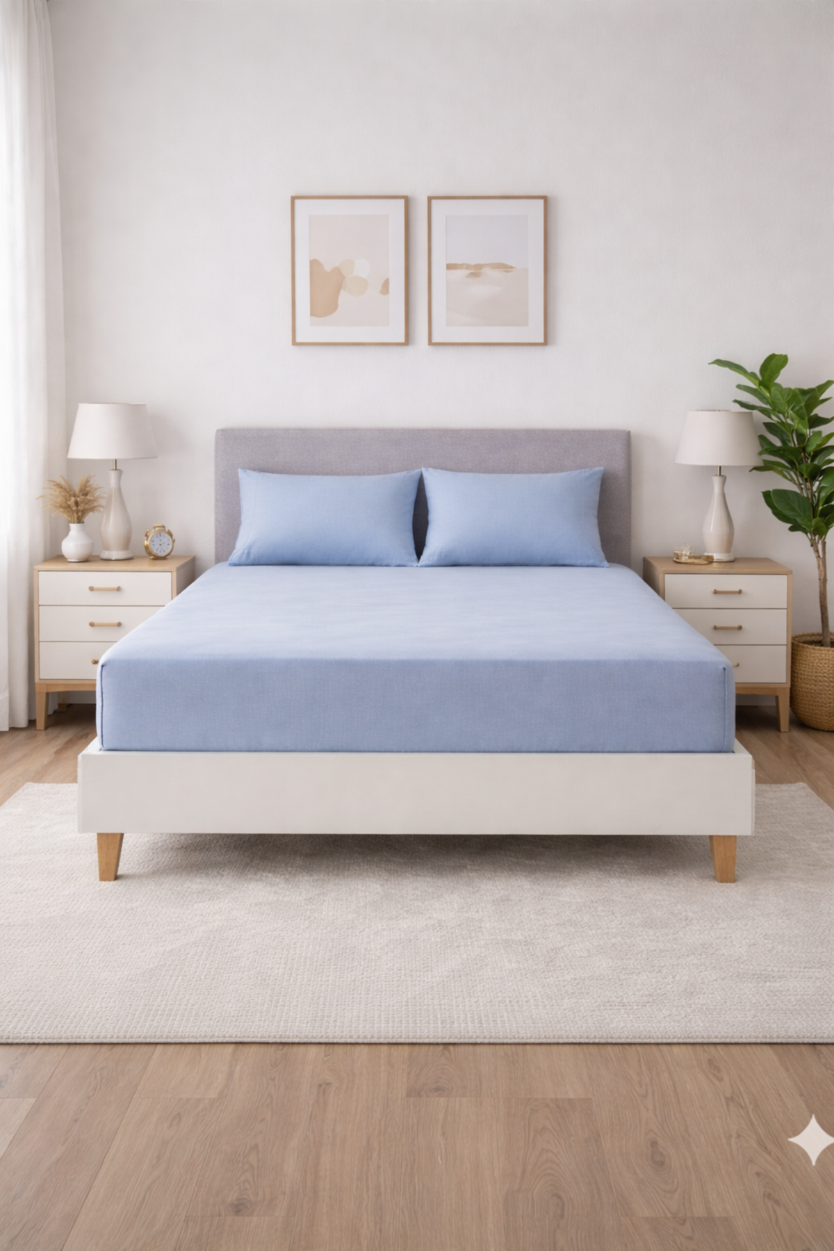 Özdilek Çift Kişilik Colourist Çarşaf - BUZMAVİ