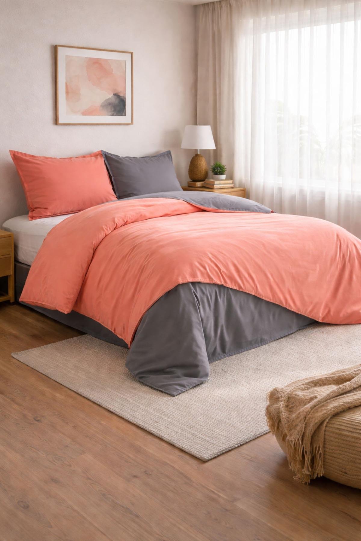 Özdilek Colormix Nevresim Takımı Çift Kişilik - KİREMİT-ANTRASİT