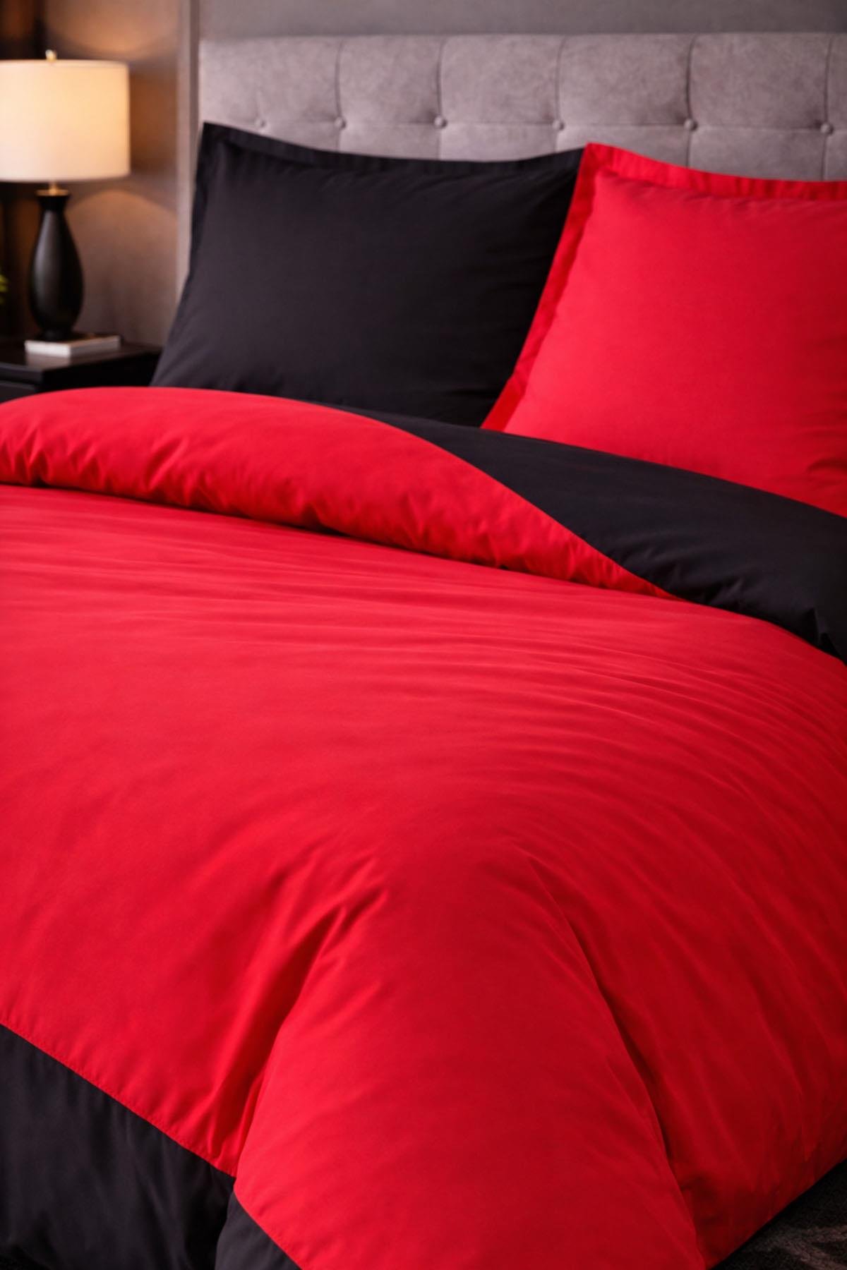 Özdilek Colormix Nevresim Takımı Çift Kişilik - KIRMIZI-SİYAH