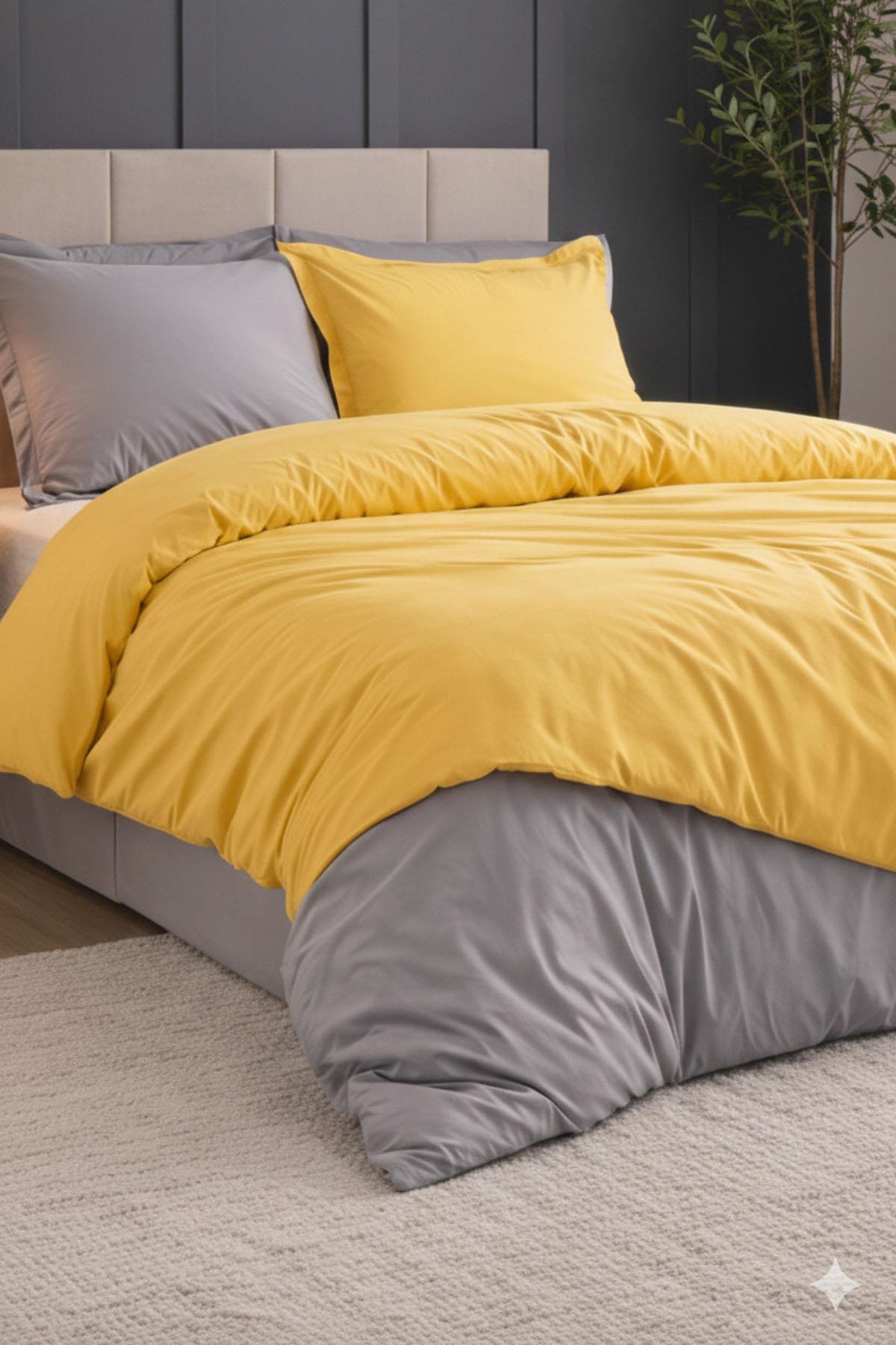 Özdilek Colormix Nevresim Takımı Çift Kişilik - HARDAL-ANTRASİT