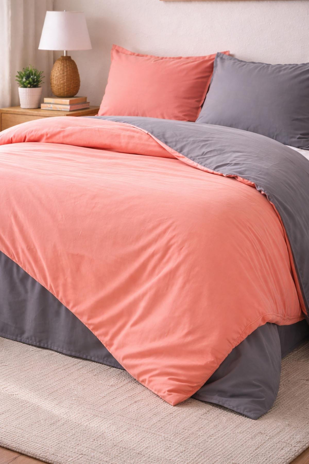 Özdilek Colormix Nevresim Takımı Çift Kişilik - KİREMİT-ANTRASİT