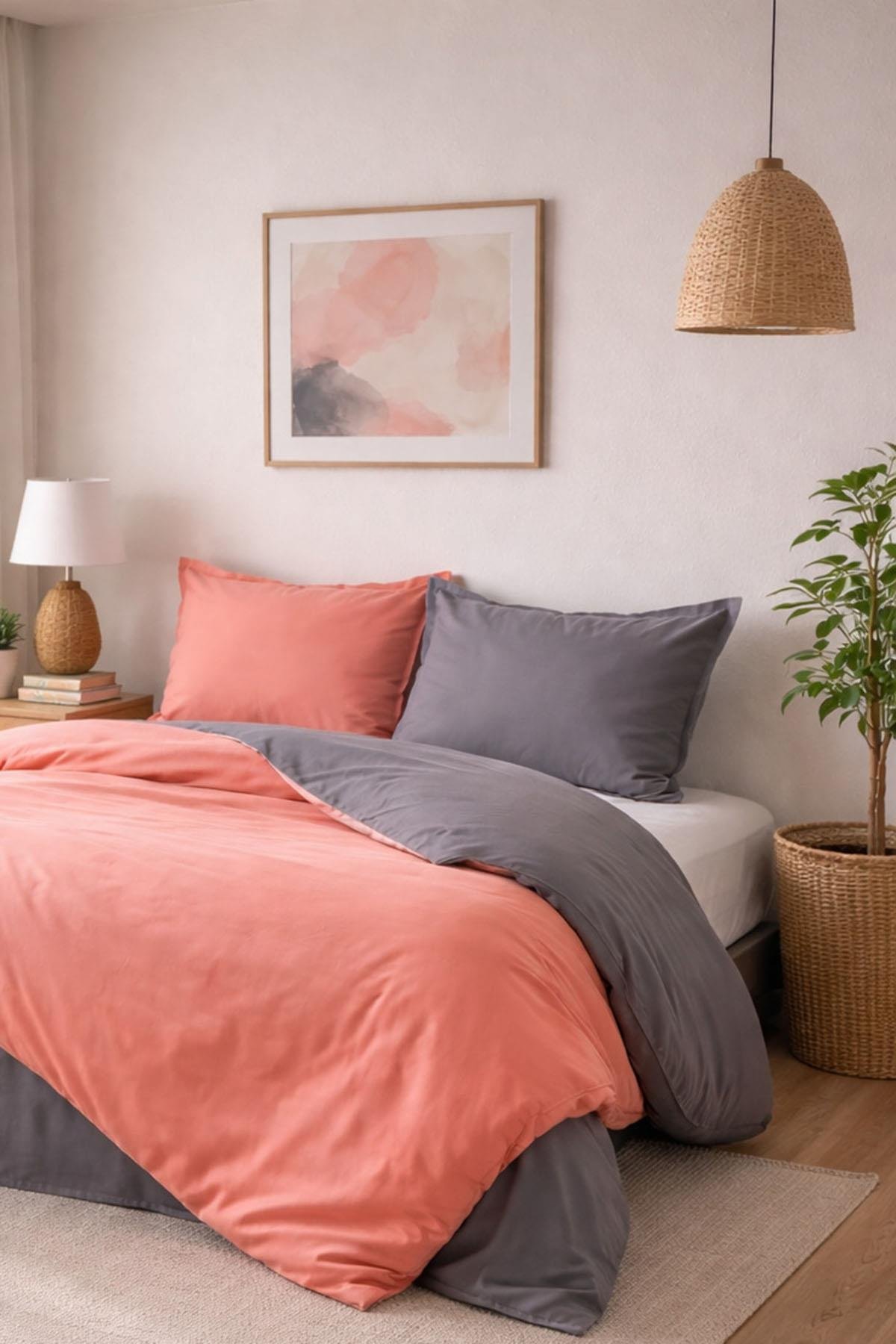 Özdilek Colormix Nevresim Takımı Çift Kişilik - KİREMİT-ANTRASİT