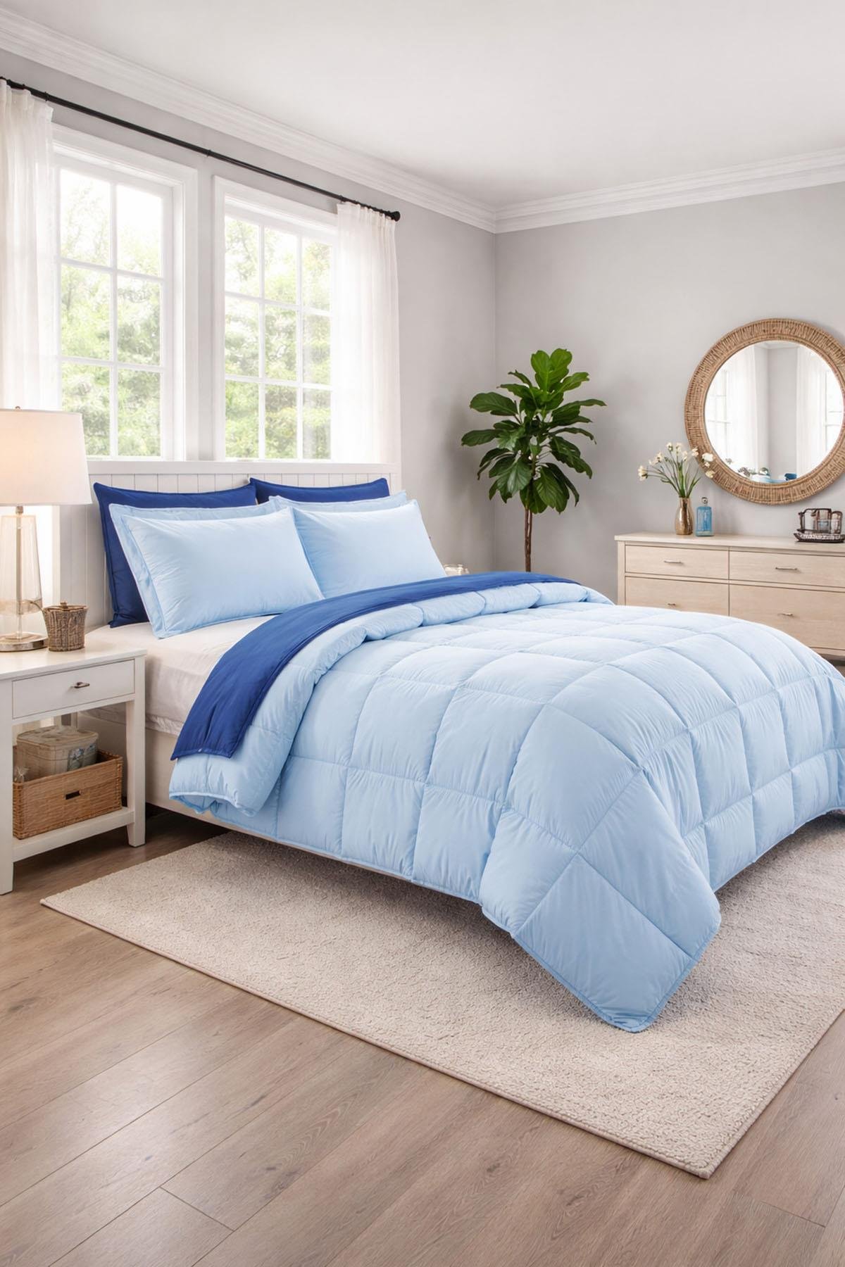 Özdilek Colormix Uyku Seti Çift Kişilik - AQUA/LACİVERT