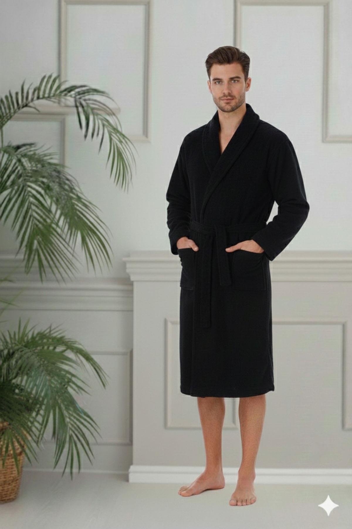 Özdilek Colourist Aile Bornoz Seti Siyah-Kırmızı