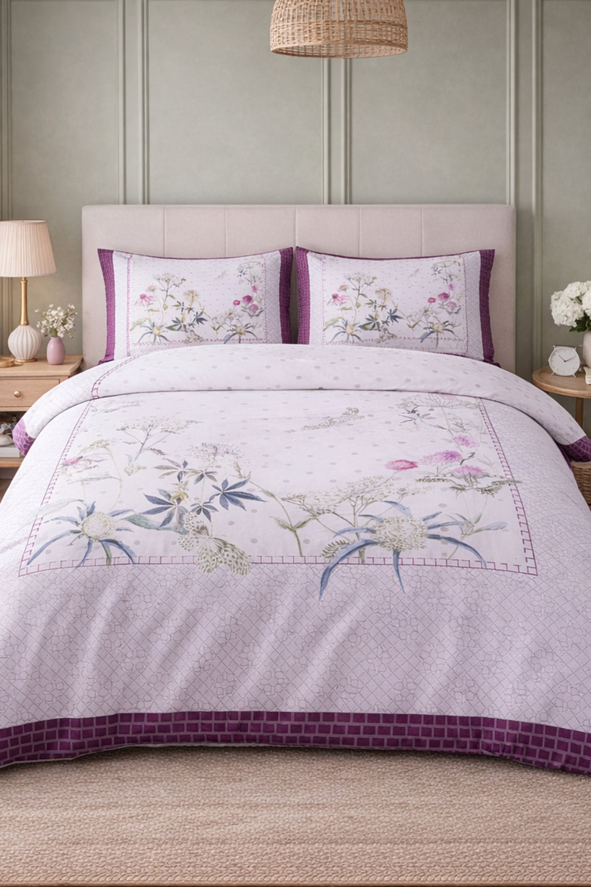 Özdilek Coneflower Nevresim Takımı Çift Kişilik - BEYAZ