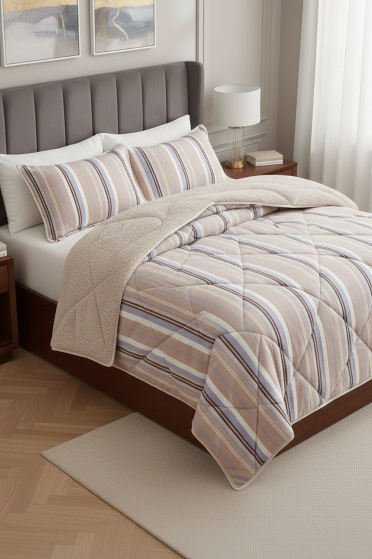 Özdilek Daisy Cottony Battaniyeli Yorgan Seti Çift Kişilik