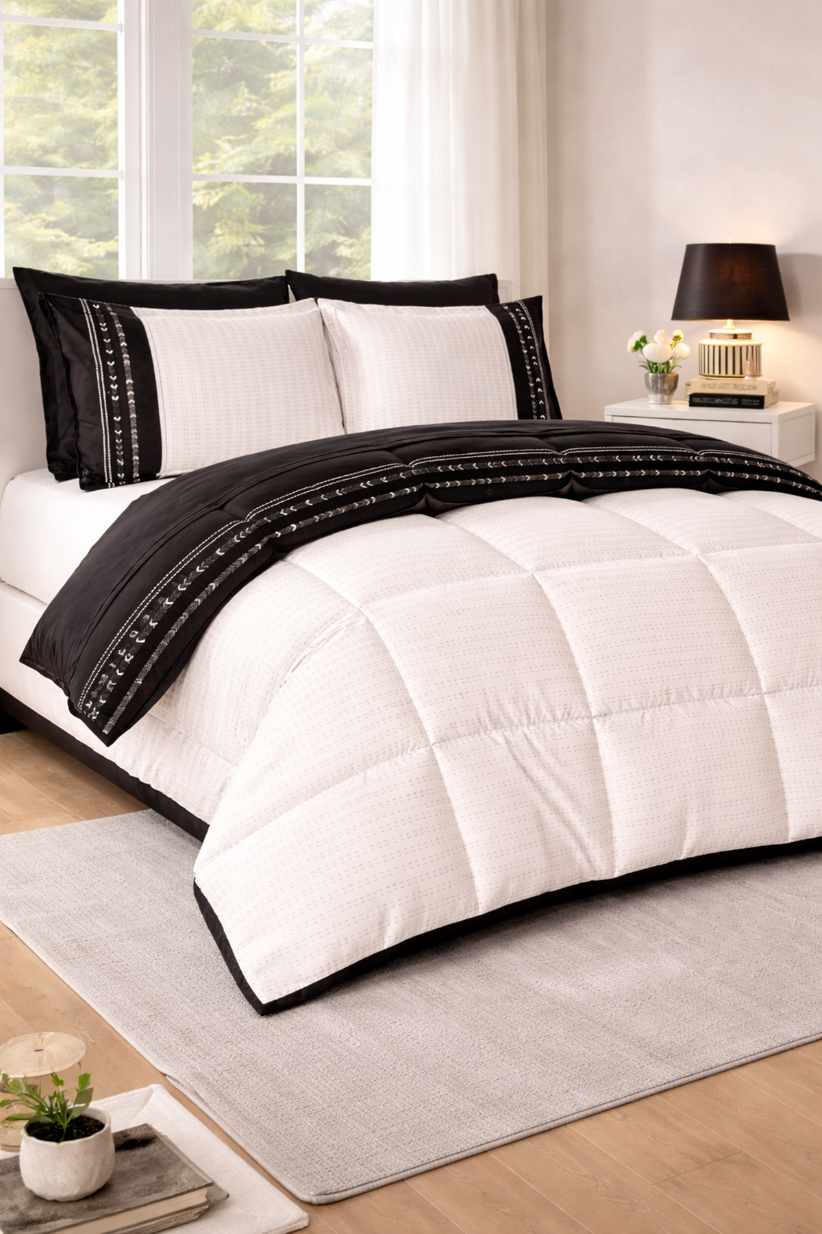 Özdilek Destaque Uyku Seti Çift Kişilik - SİYAH 