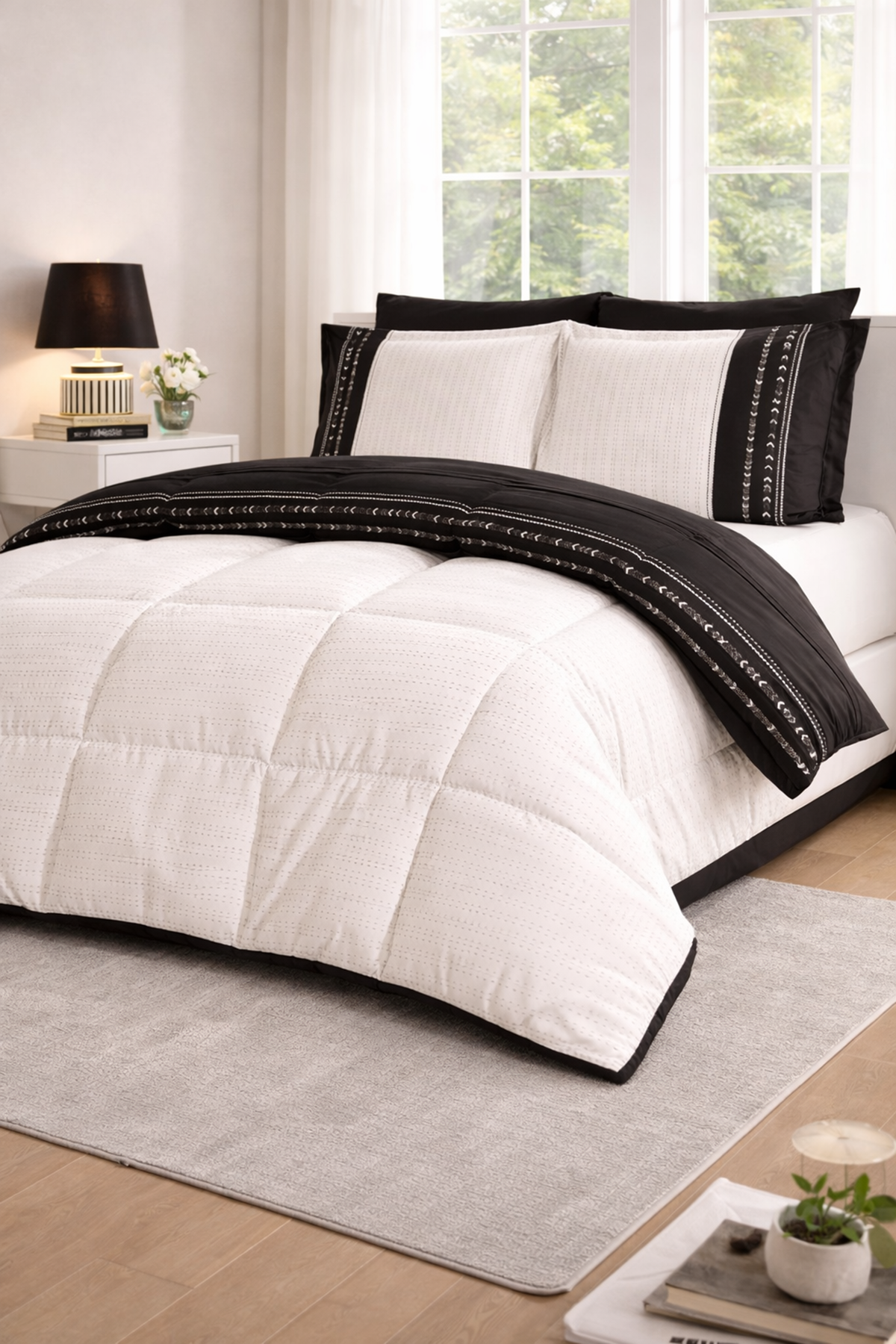 Özdilek Destaque Uyku Seti Çift Kişilik - SİYAH 