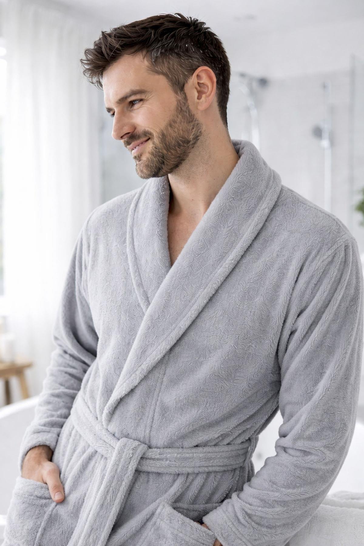 Özdilek Erkek Bornoz - GRİ