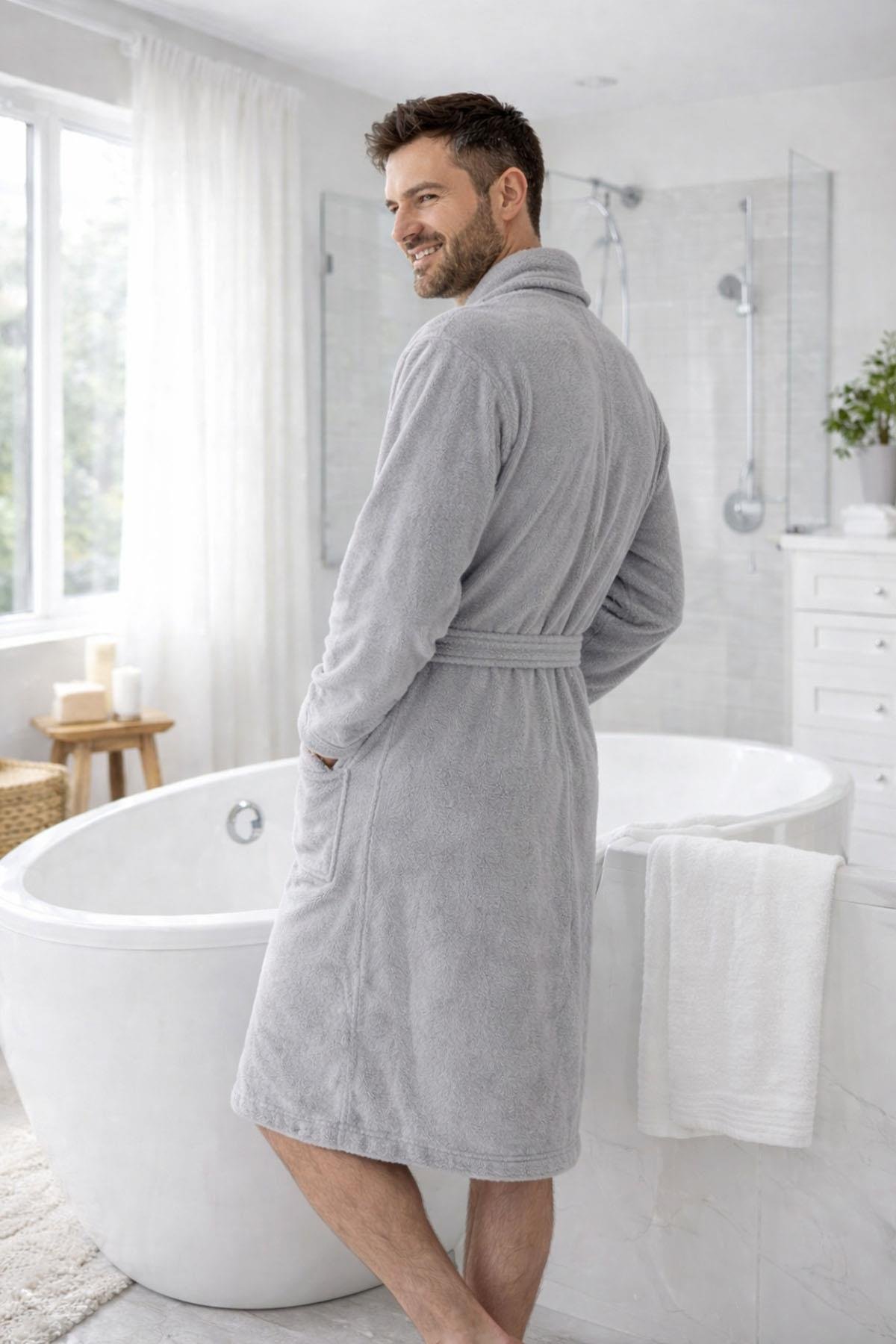 Özdilek Erkek Bornoz - GRİ