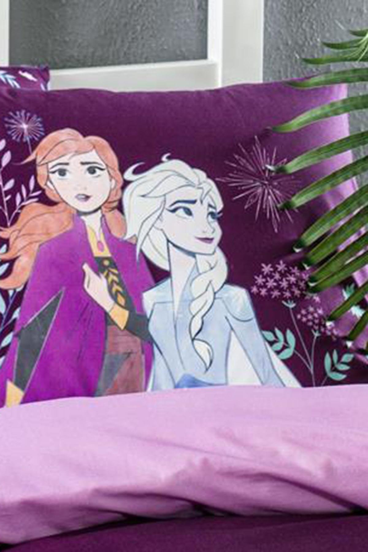 Özdilek Frozen Natural Disney Lisanslı Lastikli Fitted Çarşaf Çocuk Nevresim Takımı Tek Kişilik - LİLA