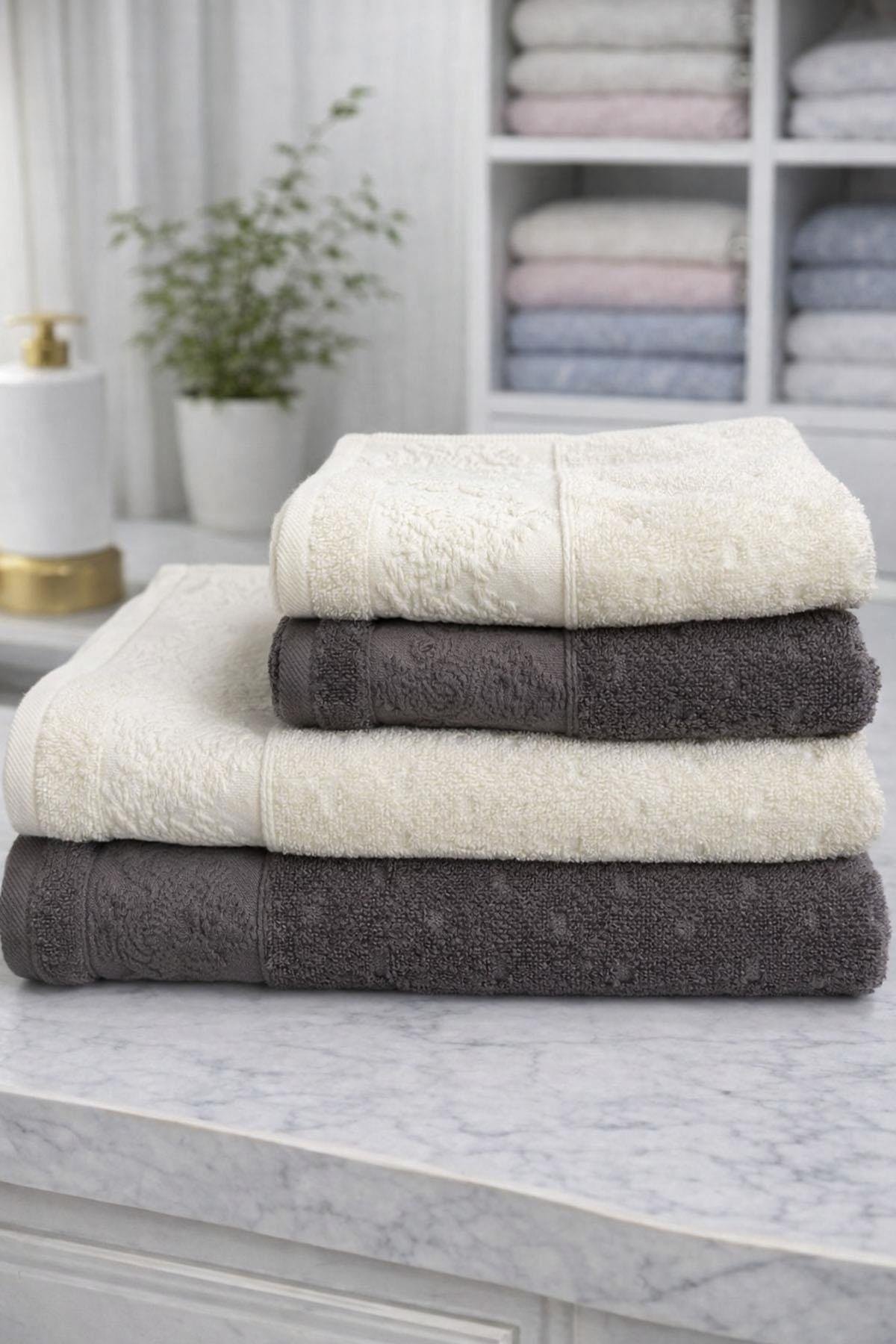 Özdilek Heritage Best Set (Hamam Takımı) Krem-Gri