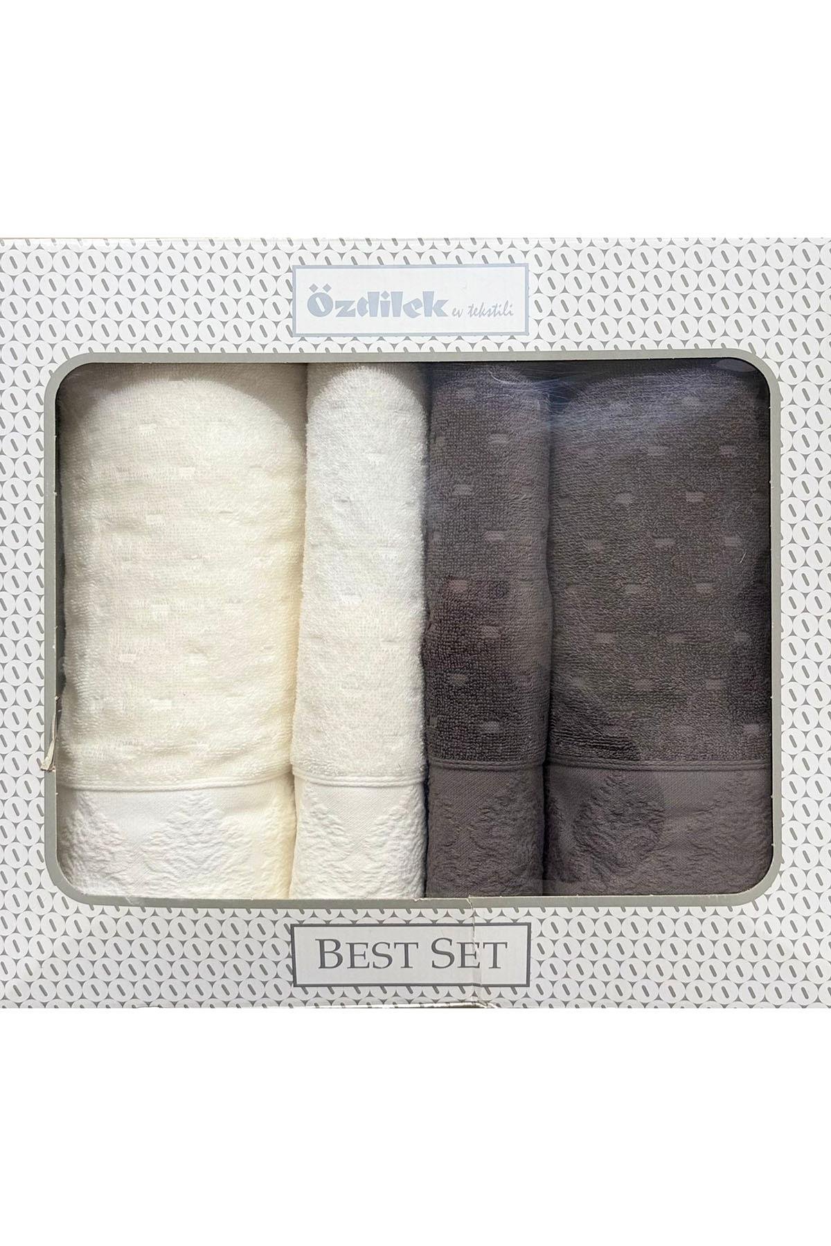 Özdilek Heritage Best Set (Hamam Takımı) Krem-Gri