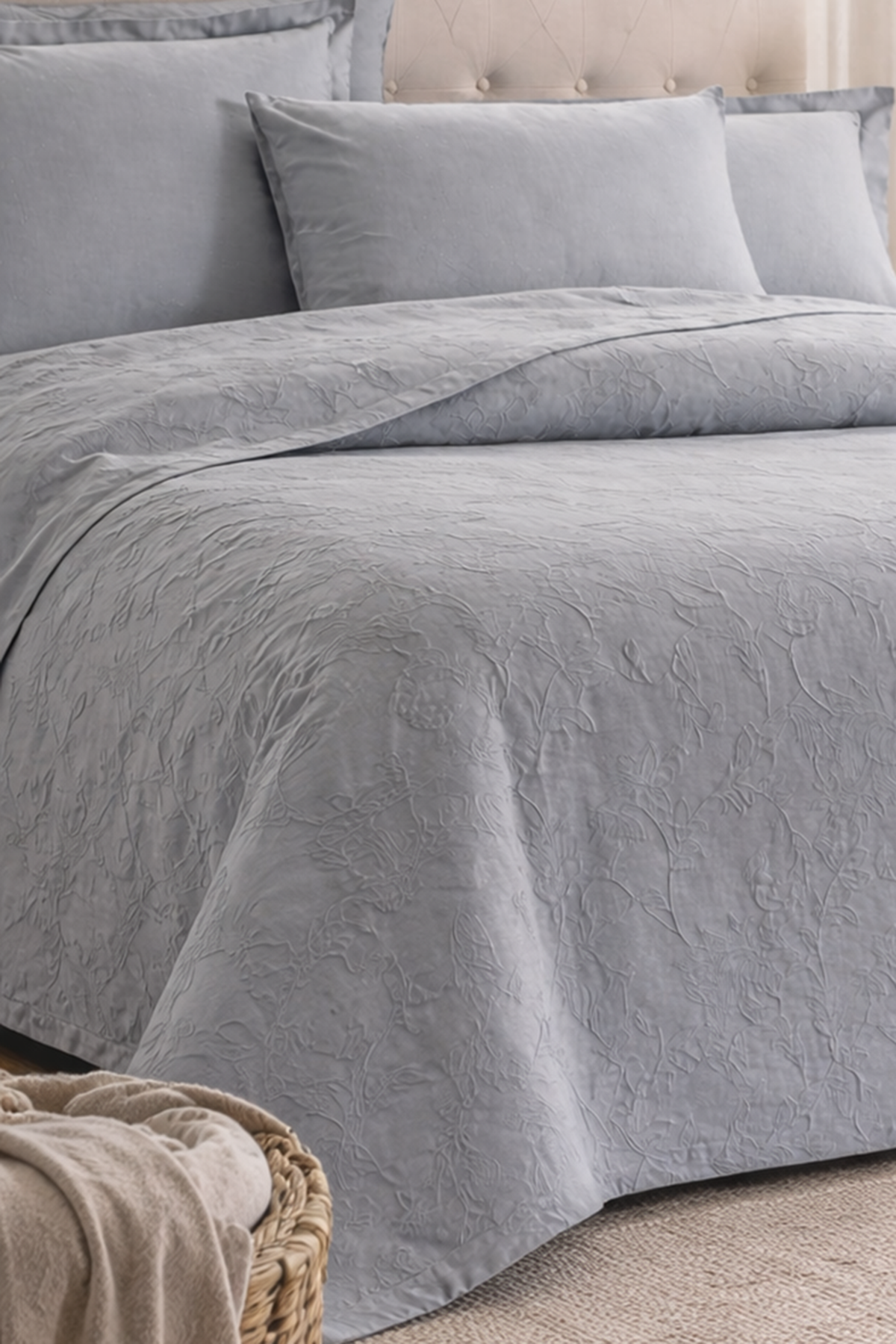 Özdilek Jakar Lux Çift Kişilik Pike Takımı - GRİ