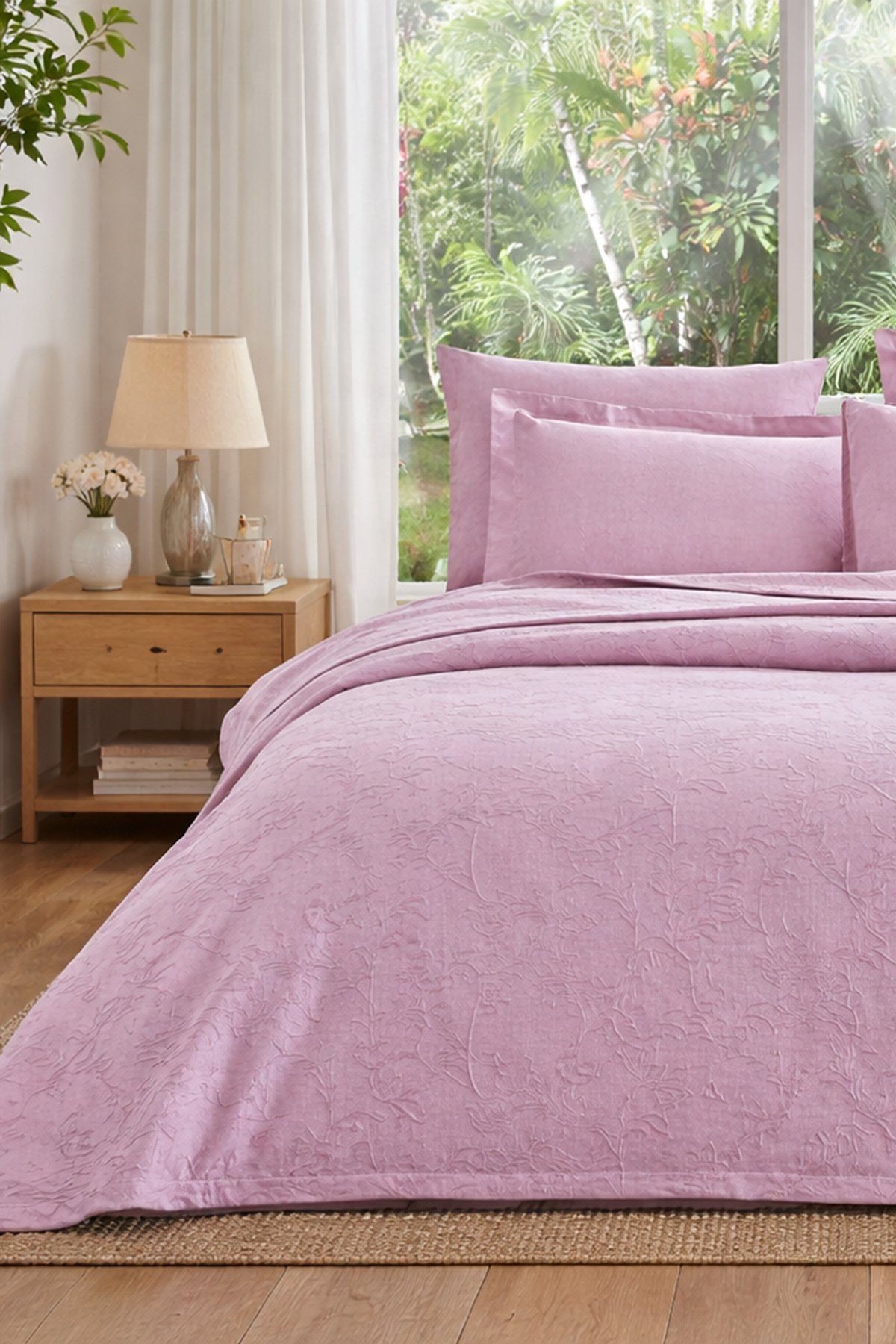 Özdilek Jakar Lux Çift Kişilik Pike Takımı - PEMBE