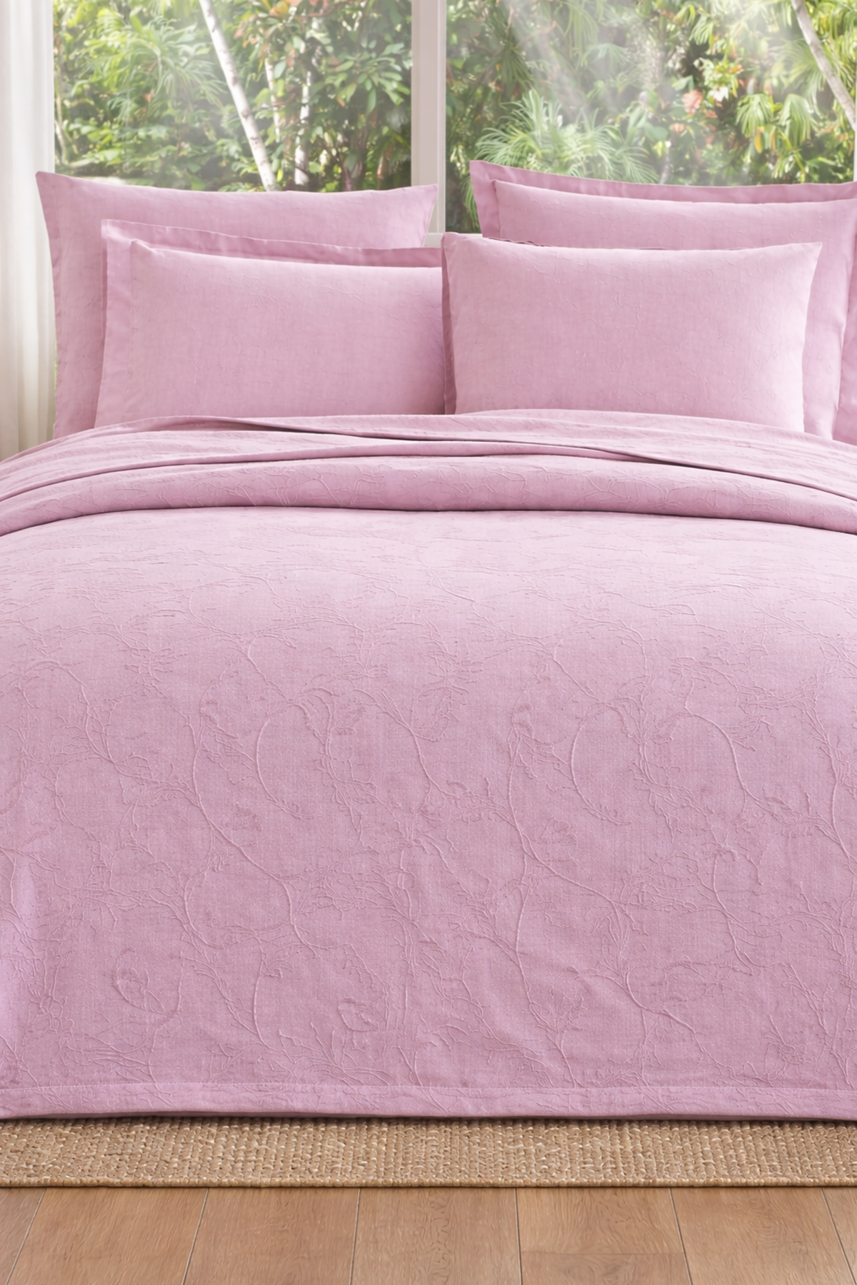 Özdilek Jakar Lux Çift Kişilik Pike Takımı - PEMBE