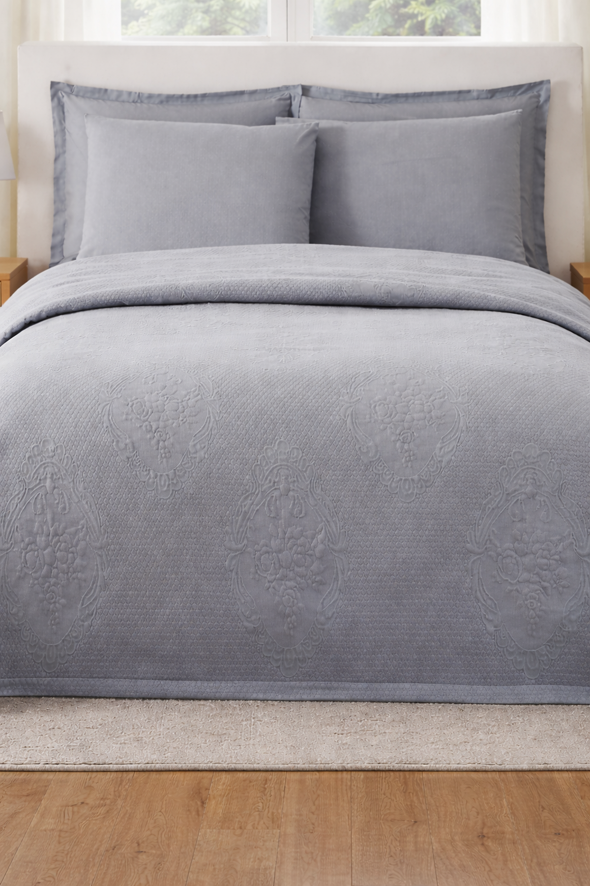 Özdilek Jakarlı Lux Çift Kişilik Pike Takımı - GRİ