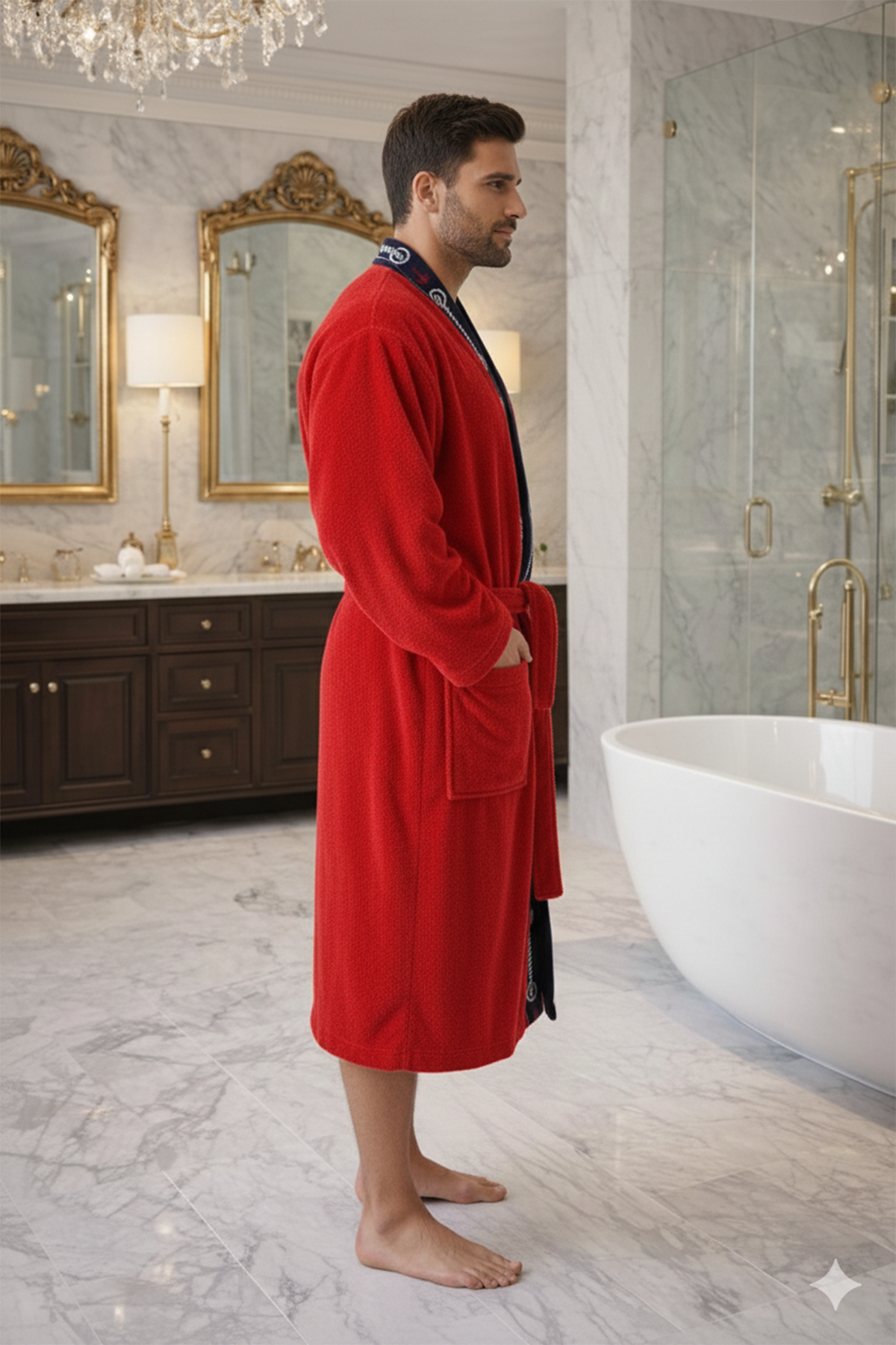 Özdilek Kadın/Erkek Unisex Bornoz - KIRMIZI