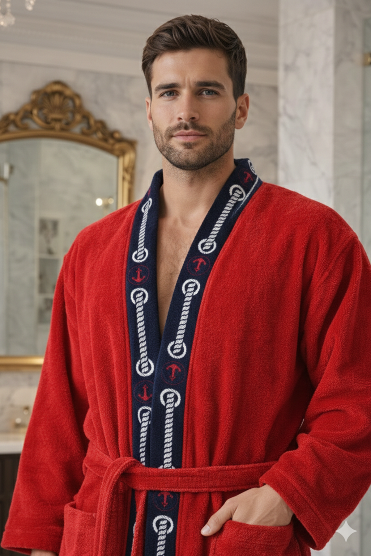 Özdilek Kadın/Erkek Unisex Bornoz - KIRMIZI