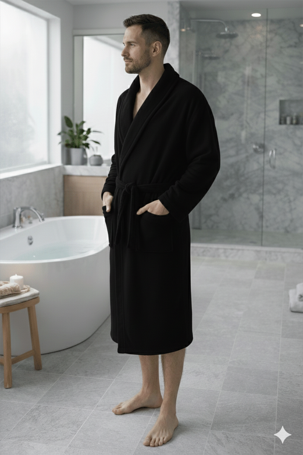 Özdilek Kadın/Erkek Unisex Bornoz - SİYAH