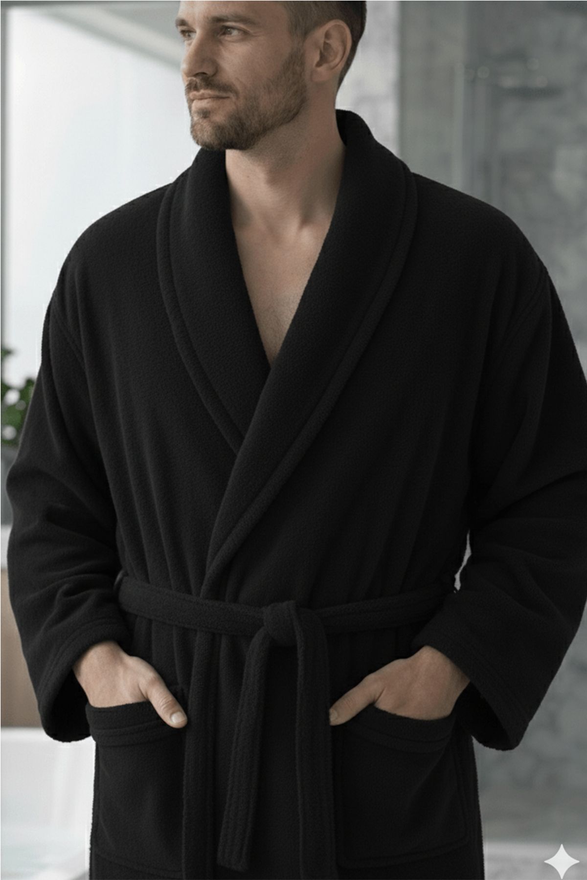 Özdilek Kadın/Erkek Unisex Bornoz - SİYAH