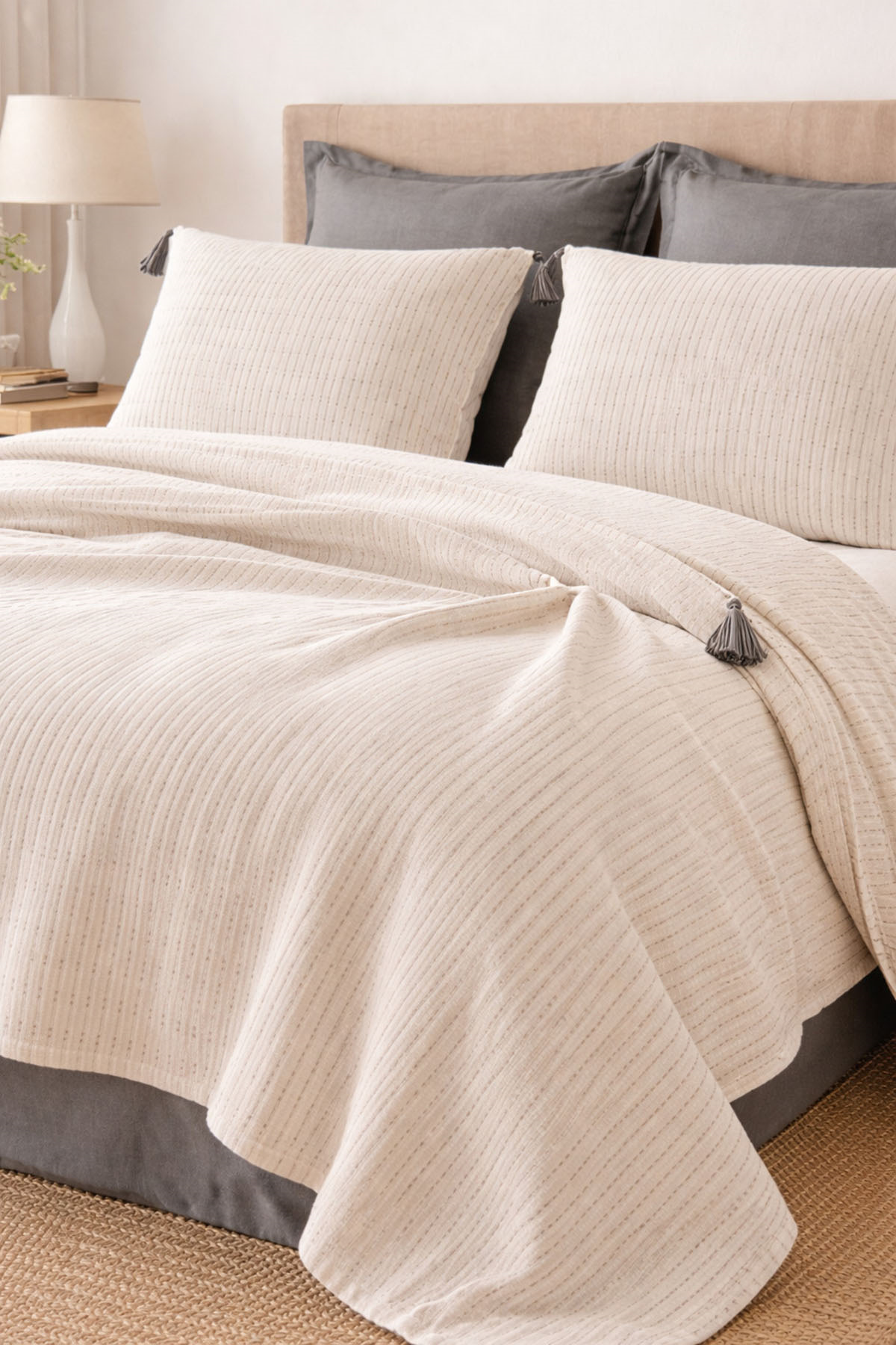 Özdilek Liya Pike Takımı Çift Kişilik - BEJ