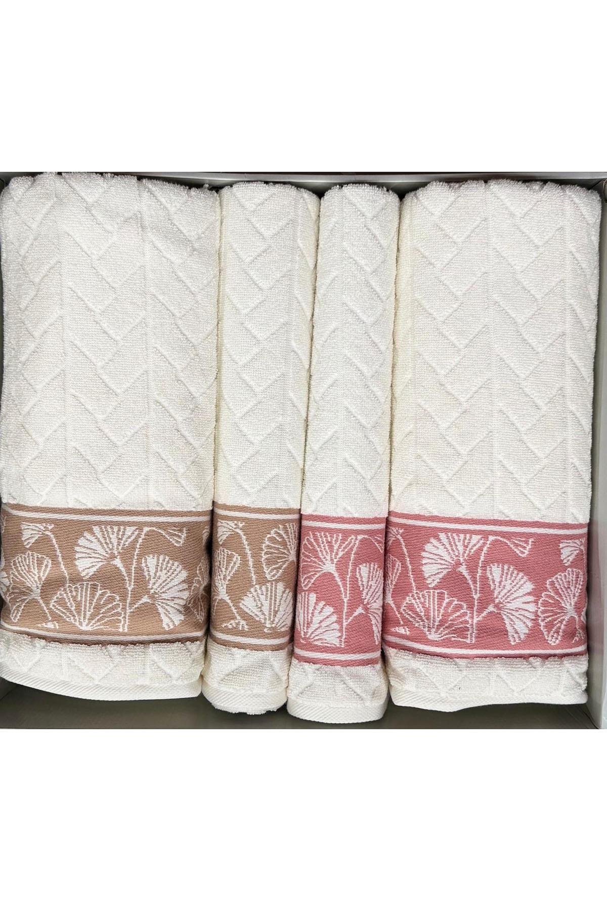 Özdilek Loseta Best Set (Hamam Takımı) Bej-Pembe