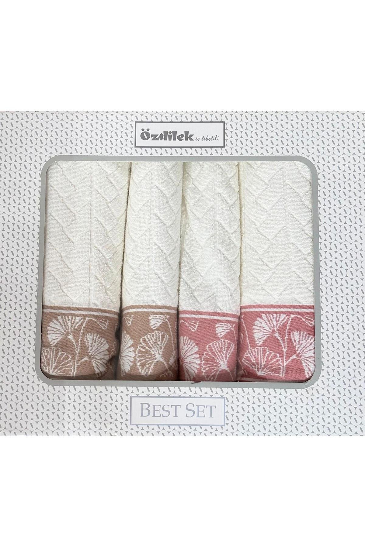 Özdilek Loseta Best Set (Hamam Takımı) Bej-Pembe