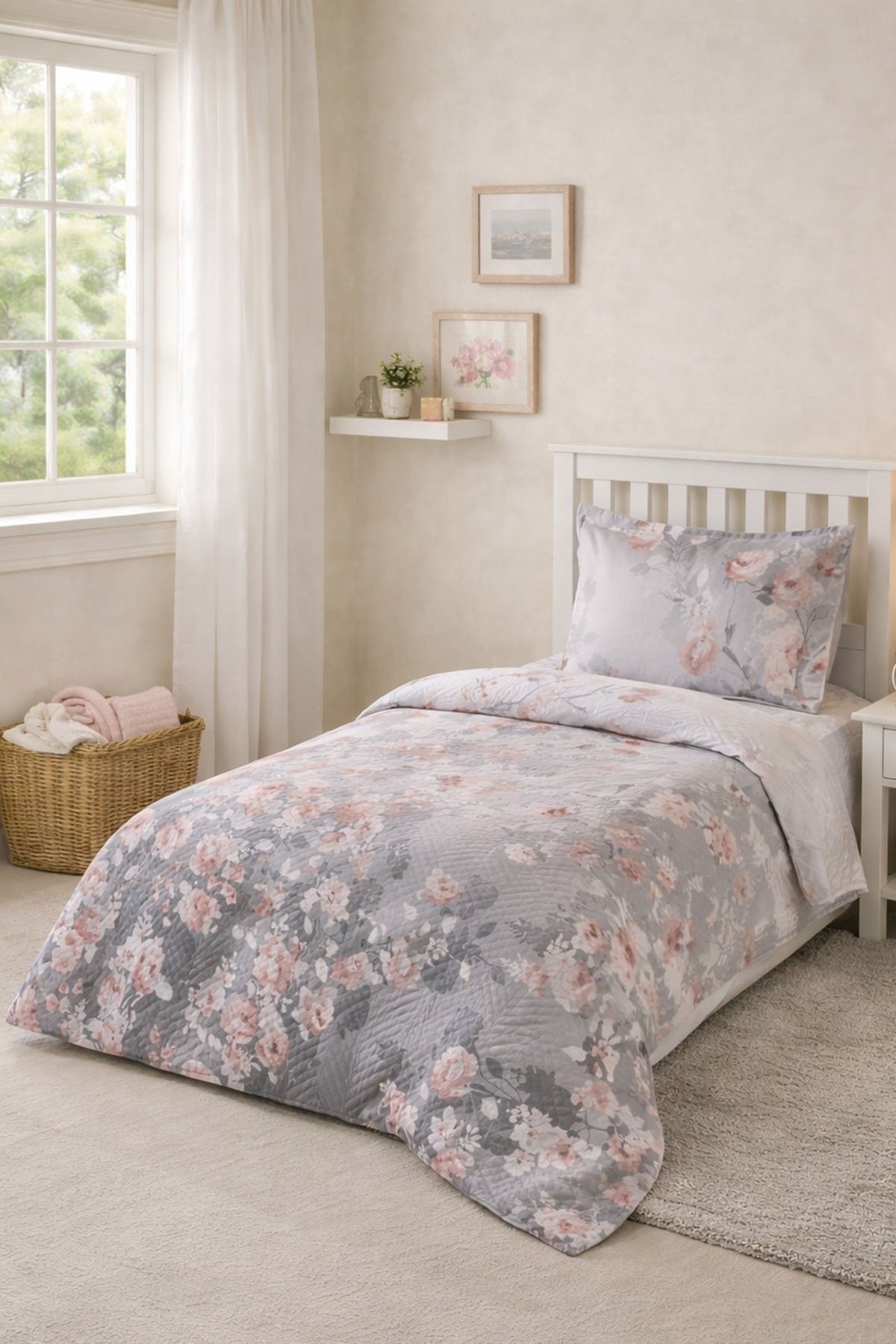 KAP.NEV.TK RF TK GRI LUPITA (FLORAL) - Gri