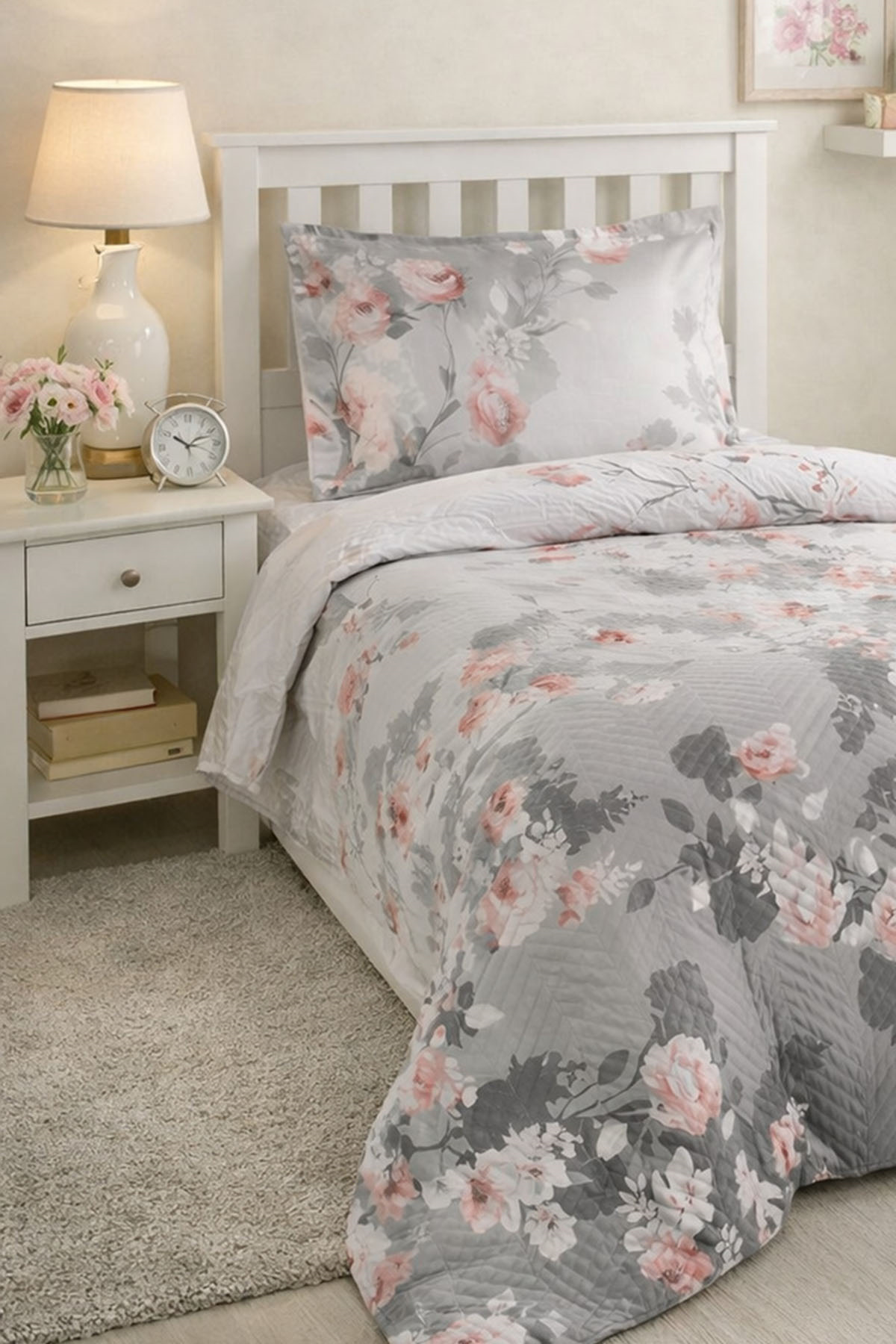 KAP.NEV.TK RF TK GRI LUPITA (FLORAL) - Gri