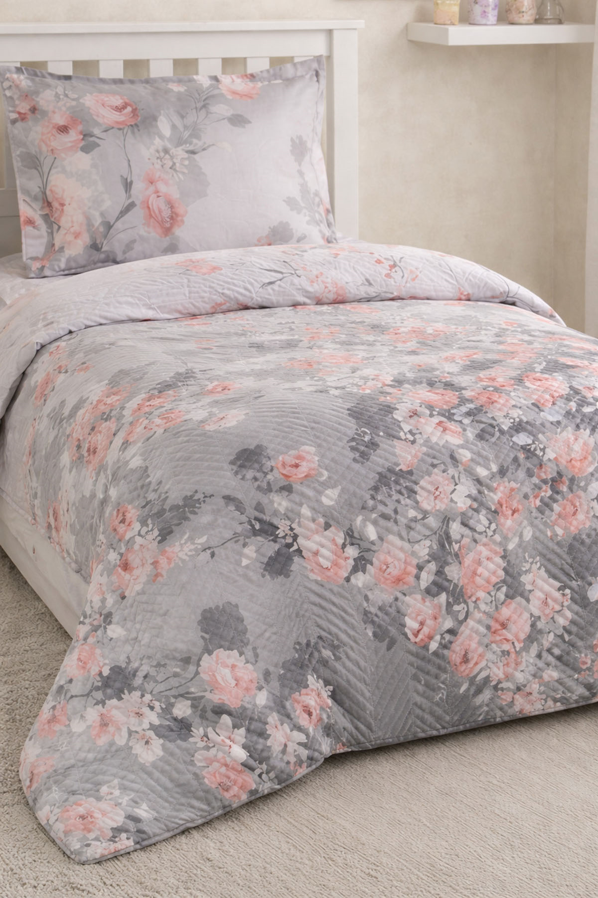 KAP.NEV.TK RF TK GRI LUPITA (FLORAL) - Gri