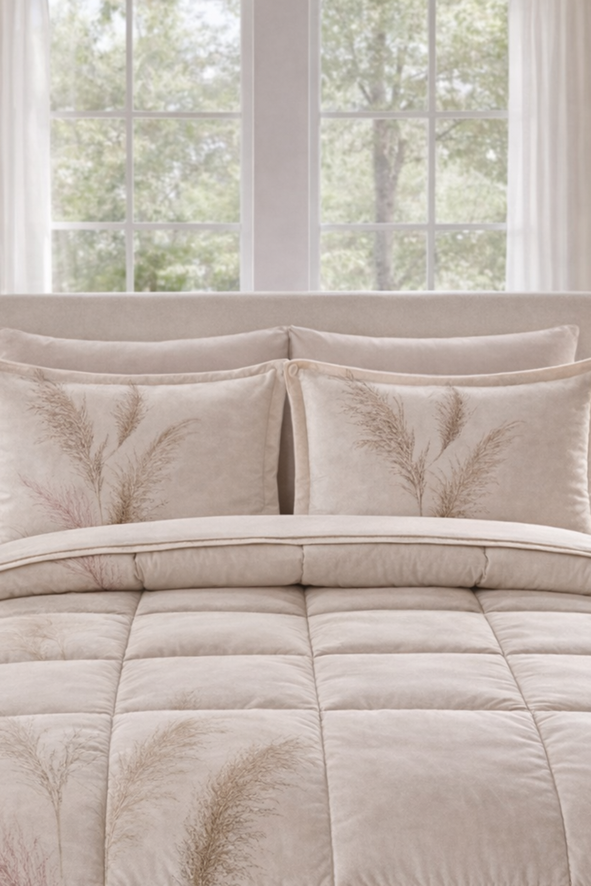 Özdilek Miscanthus Uyku Seti Çift Kişilik - KREM