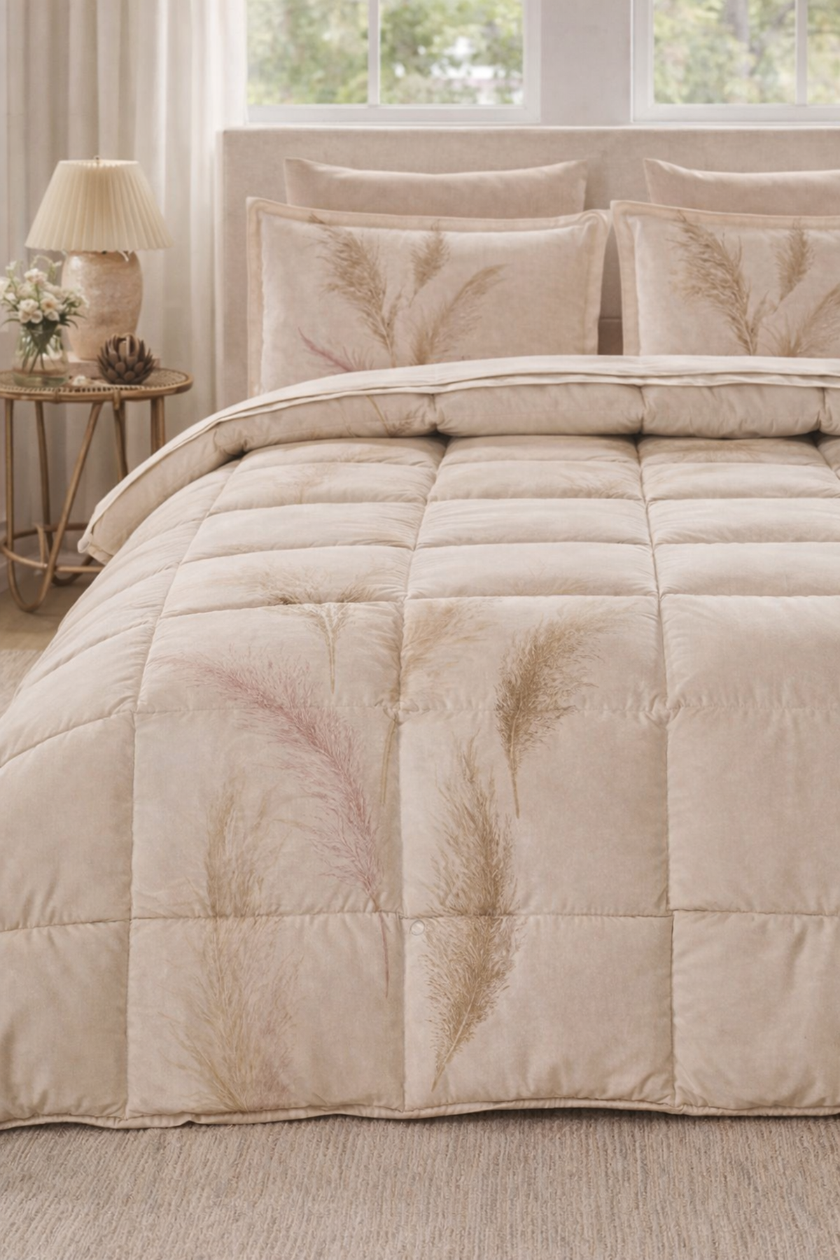 Özdilek Miscanthus Uyku Seti Çift Kişilik - KREM