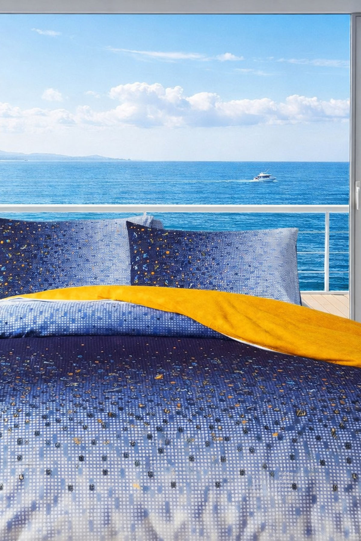 Özdilek Mosaic Nevresim Takımı Çift Kişilik - LACİVERT