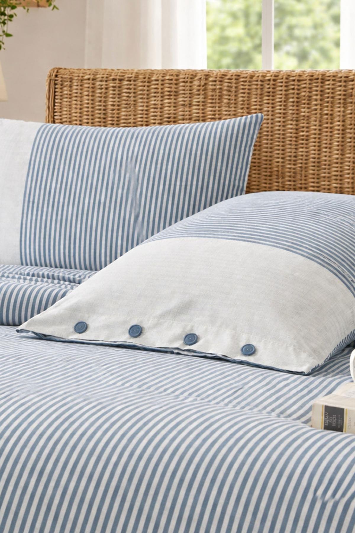 Özdilek Natural Line Battal Boy King Nevresim Takımı - MAVİ