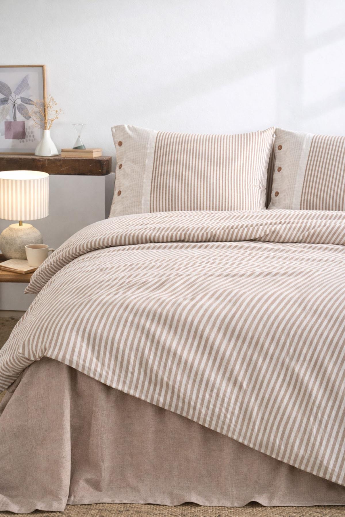 Özdilek Natural Line Nevresim Takımı Çift Kişilik - BEJ