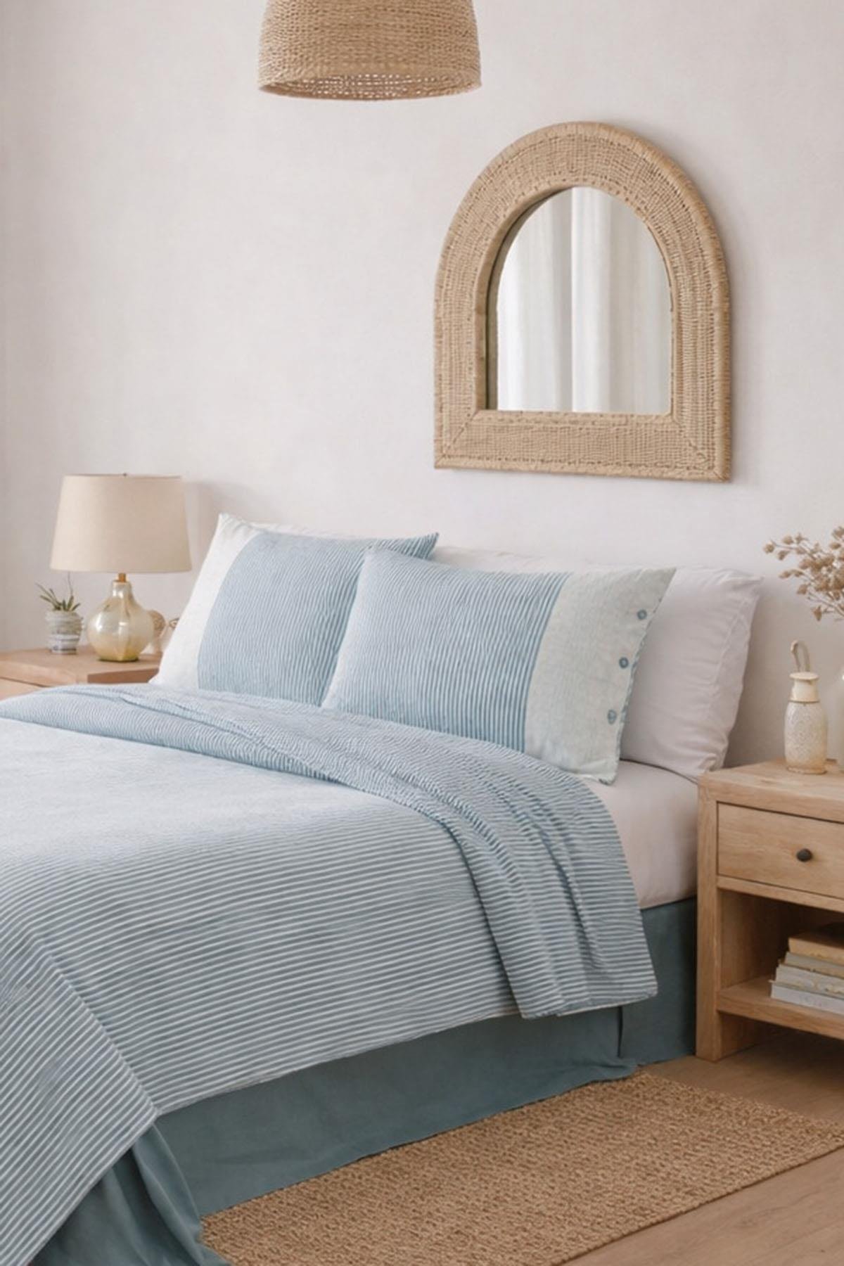 Özdilek Natural Line Nevresim Takımı Çift Kişilik - MAVİ