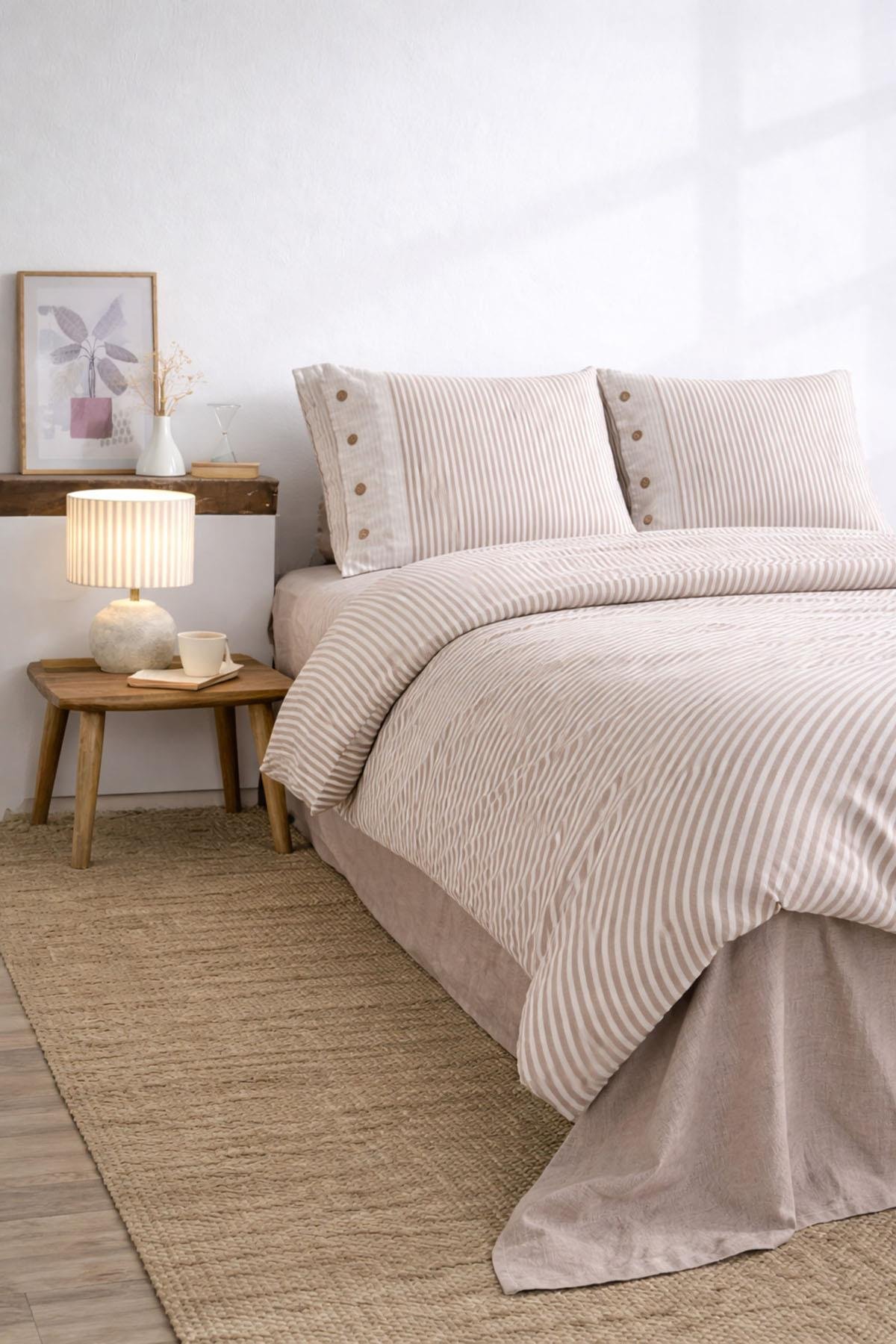 Özdilek Natural Line Nevresim Takımı Çift Kişilik - BEJ