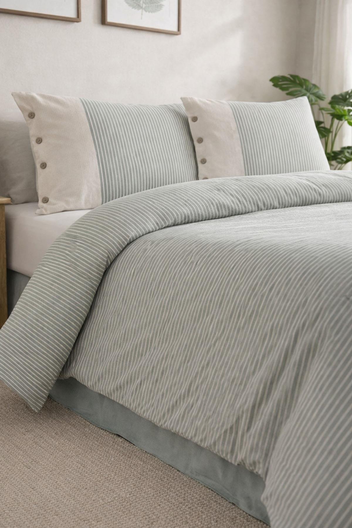 Özdilek Natural Line Nevresim Takımı Çift Kişilik - YEŞİL