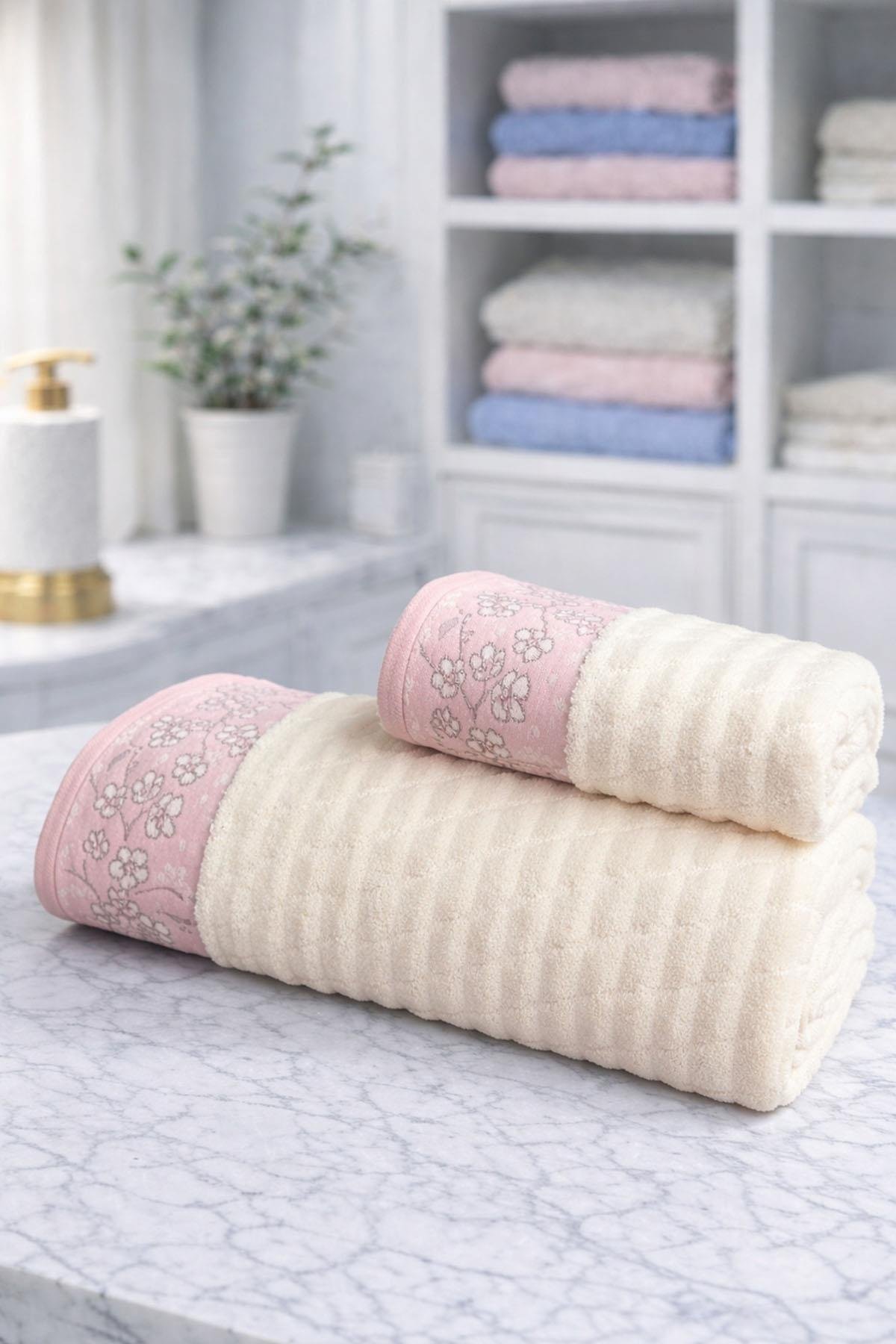 Özdilek Ochiba Best Set (Hamam Takımı) Mint-Pembe