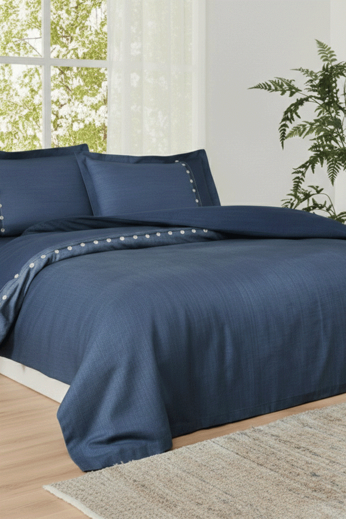 Özdilek Oregon Battal Boy King Nevresim Takımı - LACİVERT