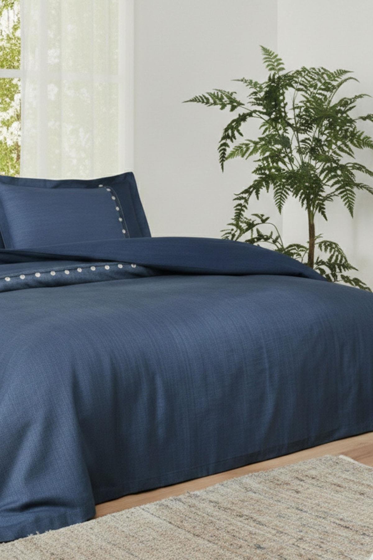 Özdilek Oregon Battal Boy King Nevresim Takımı - LACİVERT