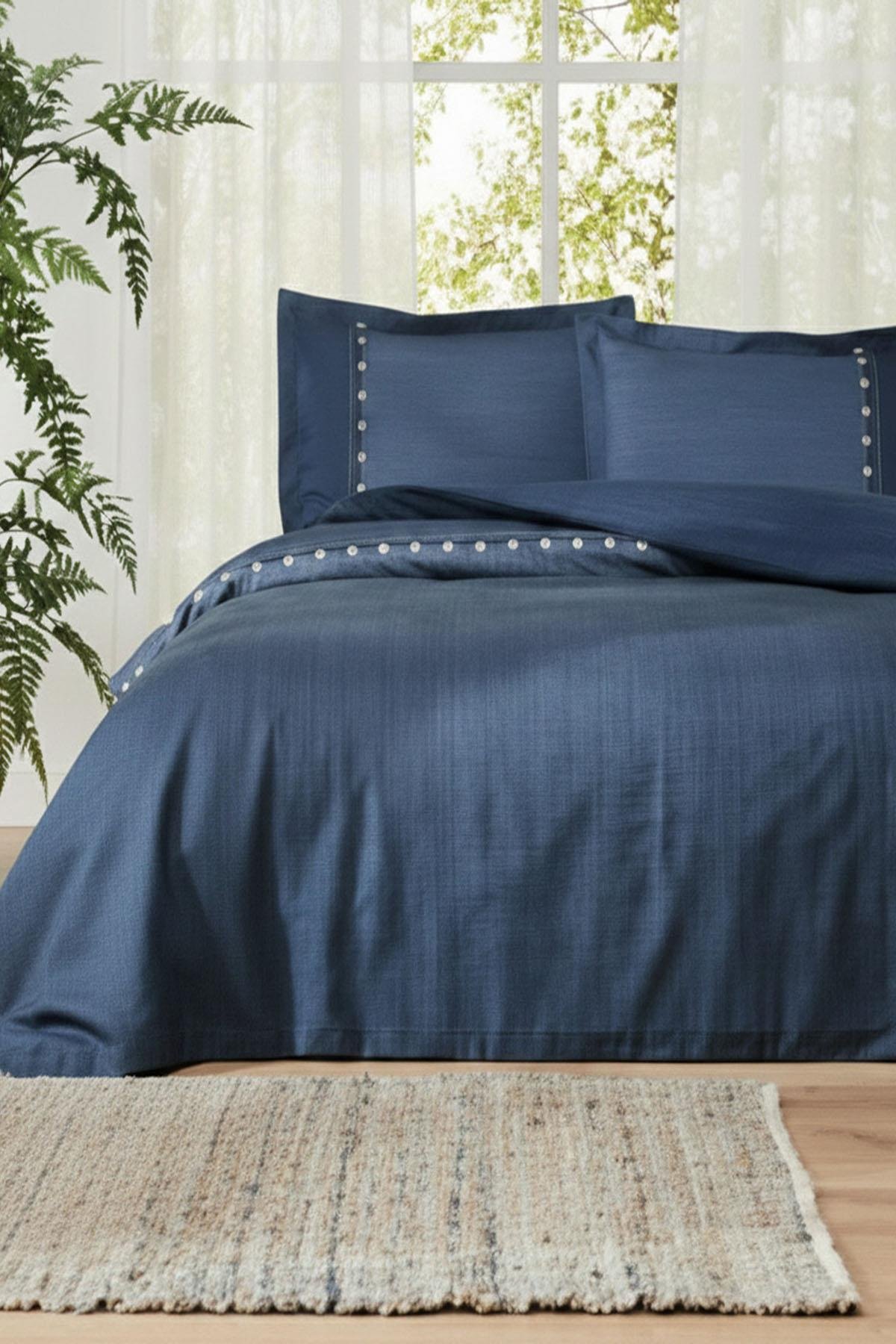 Özdilek Oregon Battal Boy King Nevresim Takımı - LACİVERT