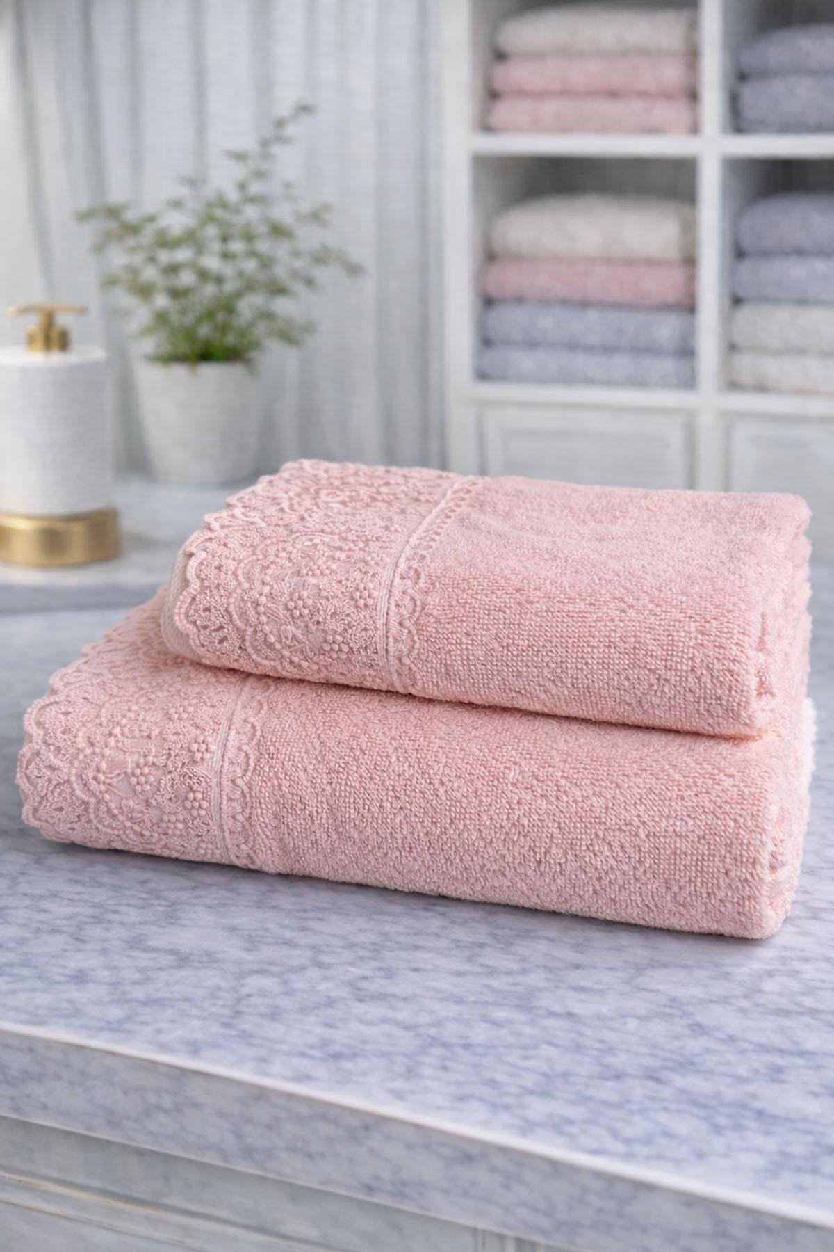 Özdilek Orkide Best Set (Hamam Takımı) Krem-Pudra