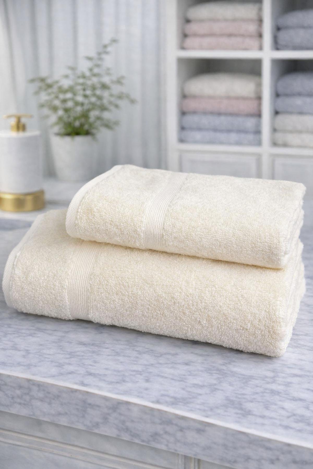 Özdilek Orkide Best Set (Hamam Takımı) Krem-Pudra