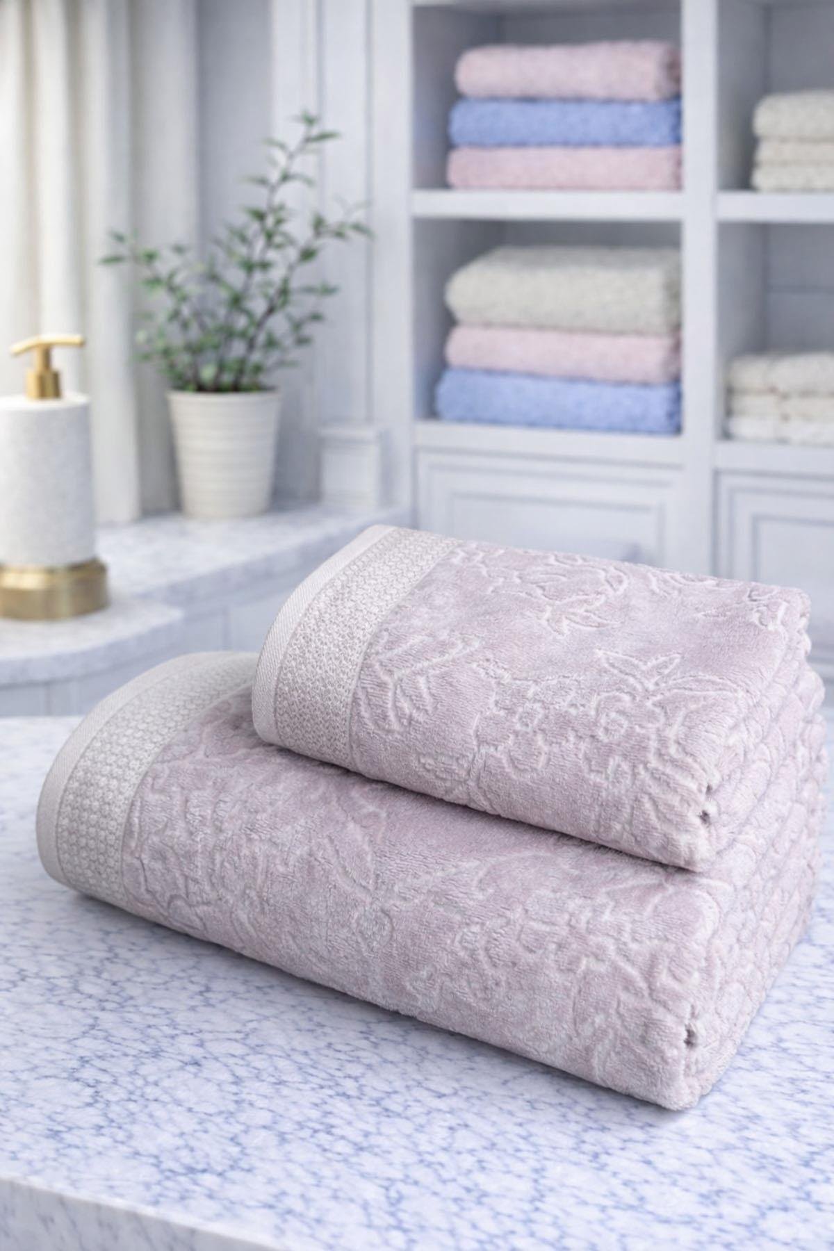 Özdilek Pastoral Best Set (Hamam Takımı) Lila-Gri